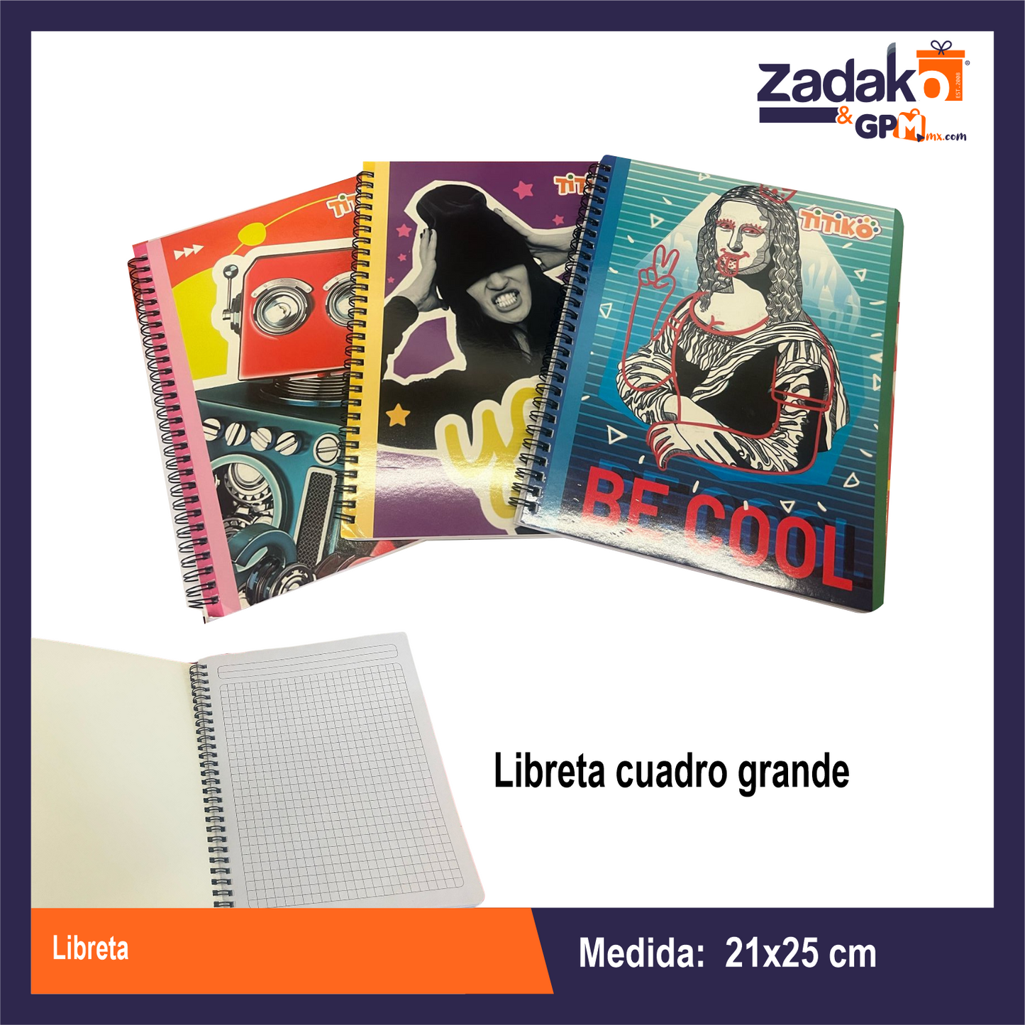 TK-0088BJ LIBRETA CON 1 PZ O CAJA CON 80 PZS