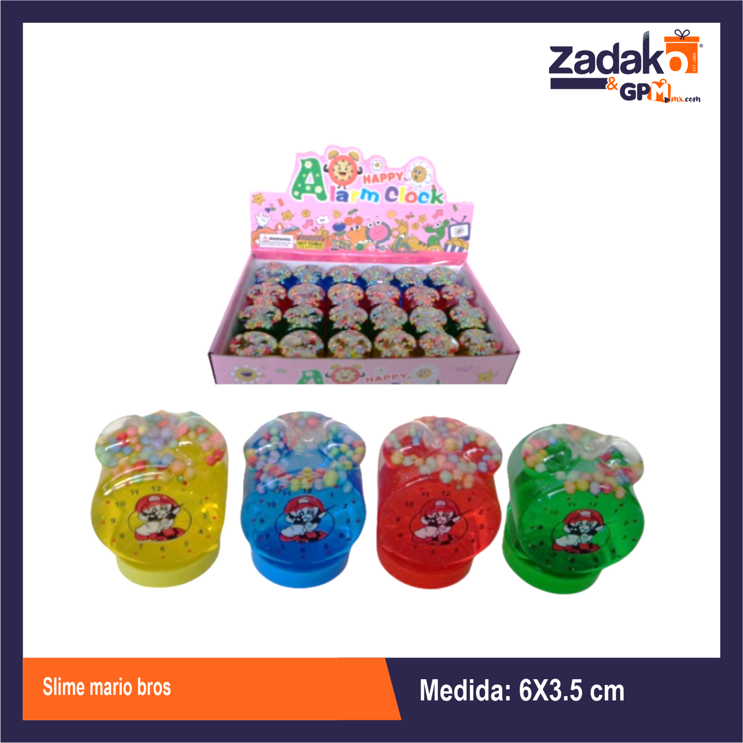 TG-108-14 SLIME MARIO BROS PAQUETE CON 24 PZS O CAJA CON 20 PQTS