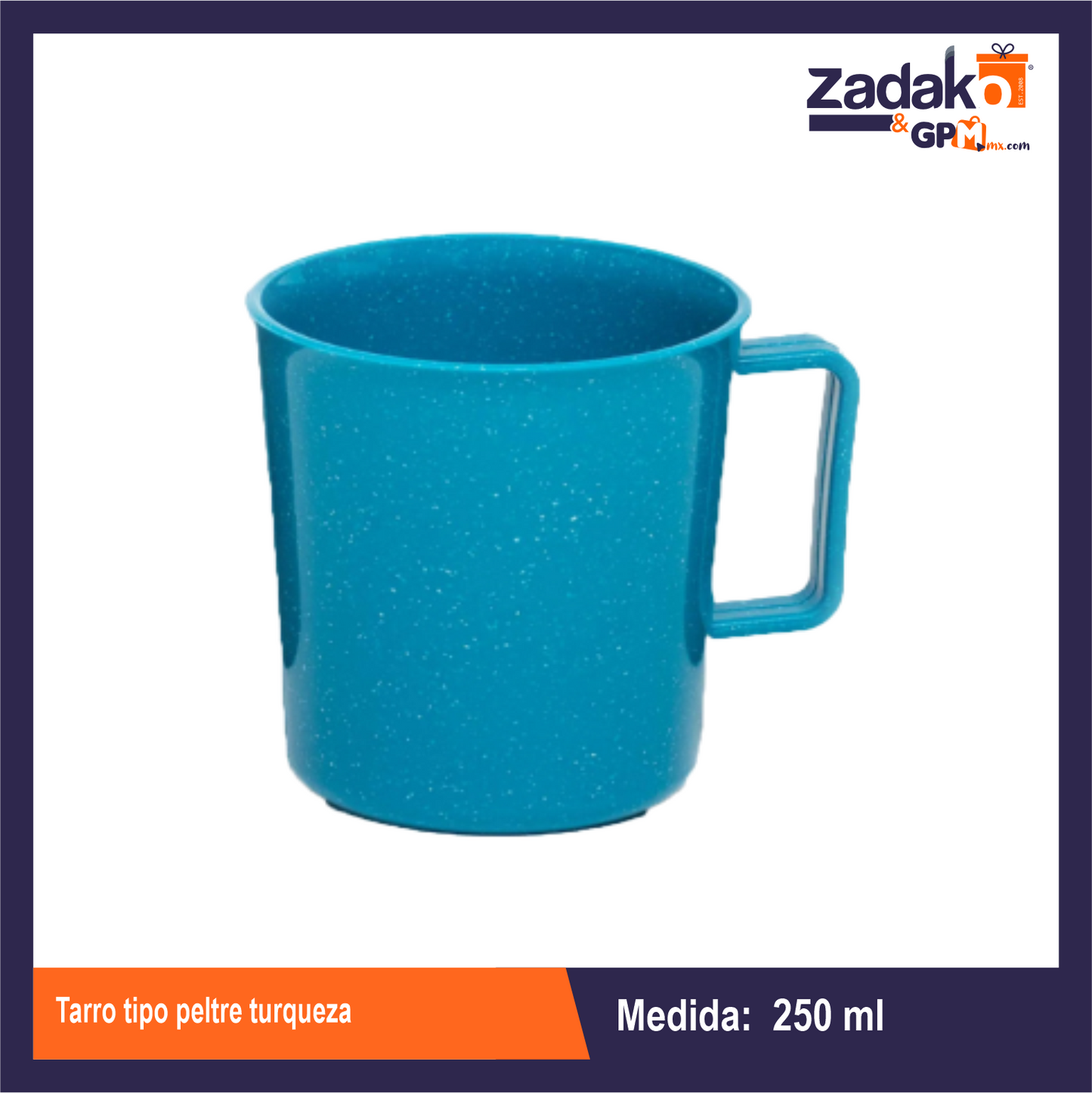 N-GPM-9599 TARRO TIPO PELTRE TURQUEZA DE PLASTICO CON 1 PZ O CAJA CON 50 PZS