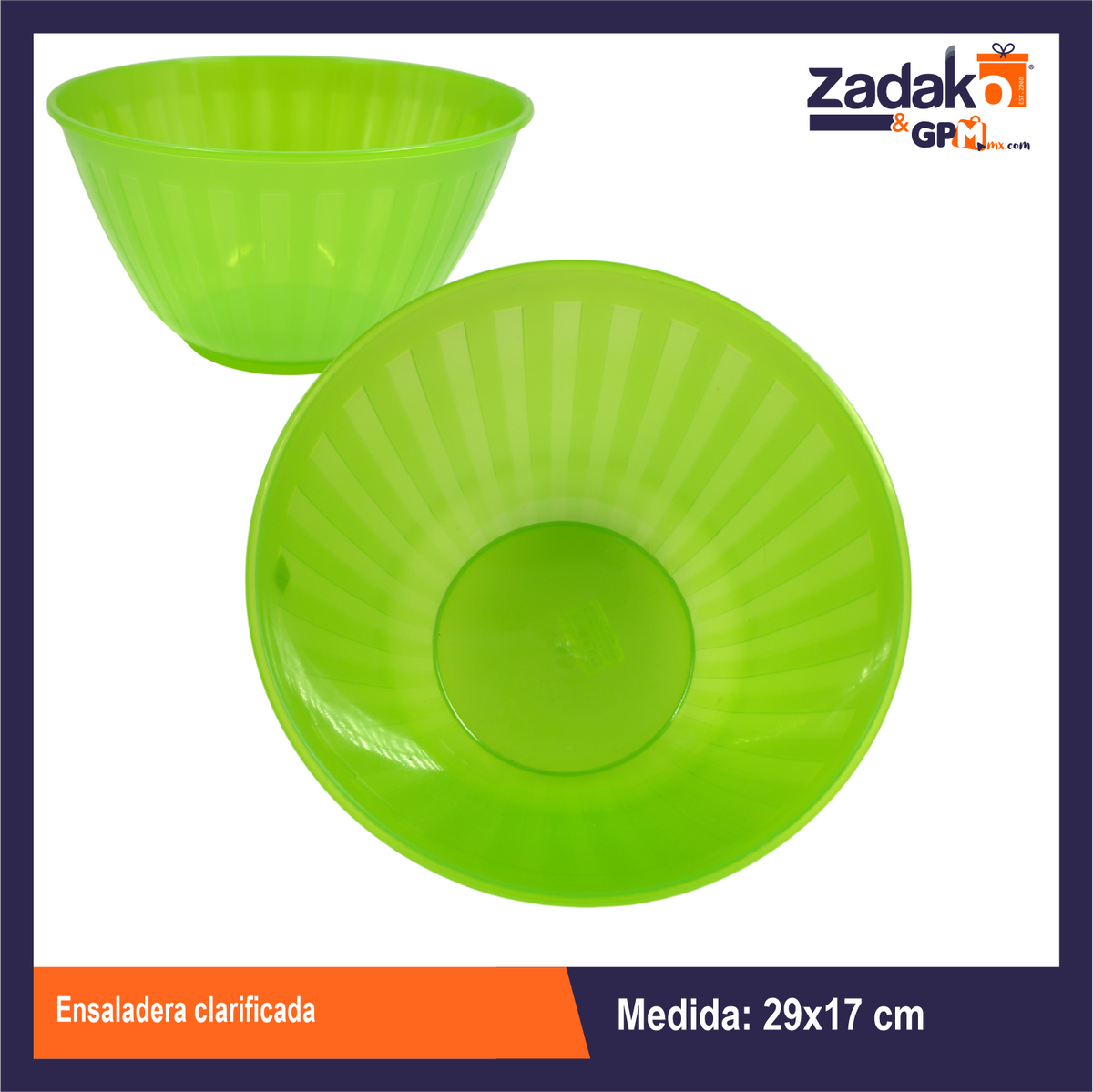 N-GPM-9610 ENSALADERA CLARIFICADA CON 1 PZ O CAJA CON 36 PZS