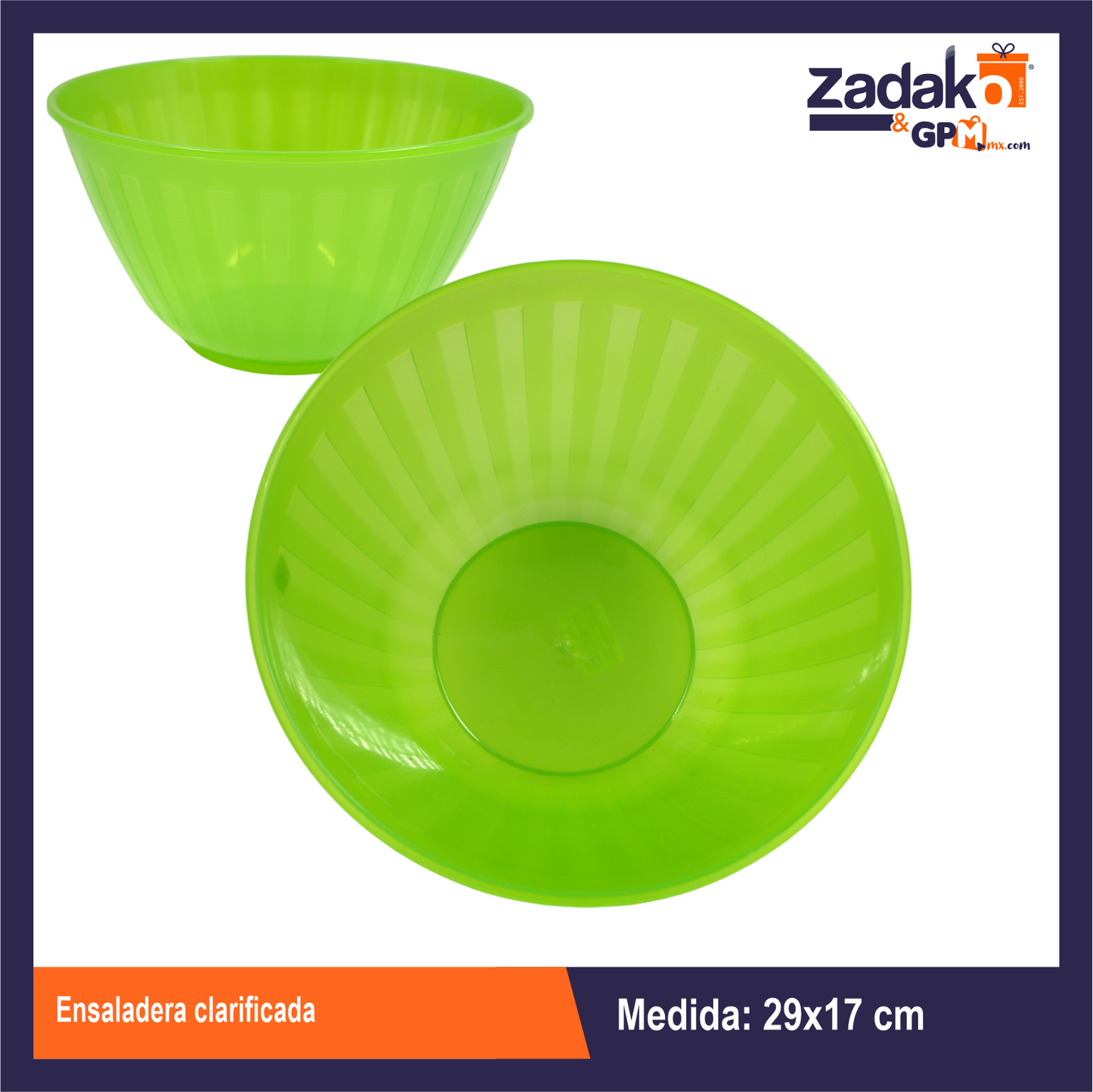 N-GPM-9610 ENSALADERA CLARIFICADA CON 1 PZ O CAJA CON 36 PZS