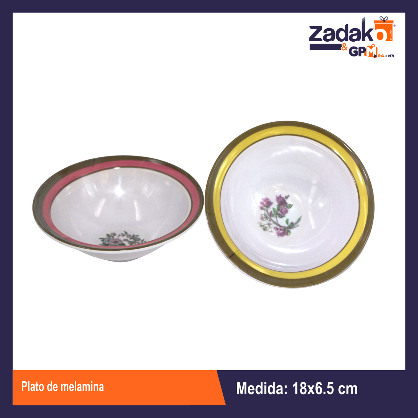 AB-1257-7 PLATO DE MELAMINA CON 1 PZ O CAJA CON 168 PZS