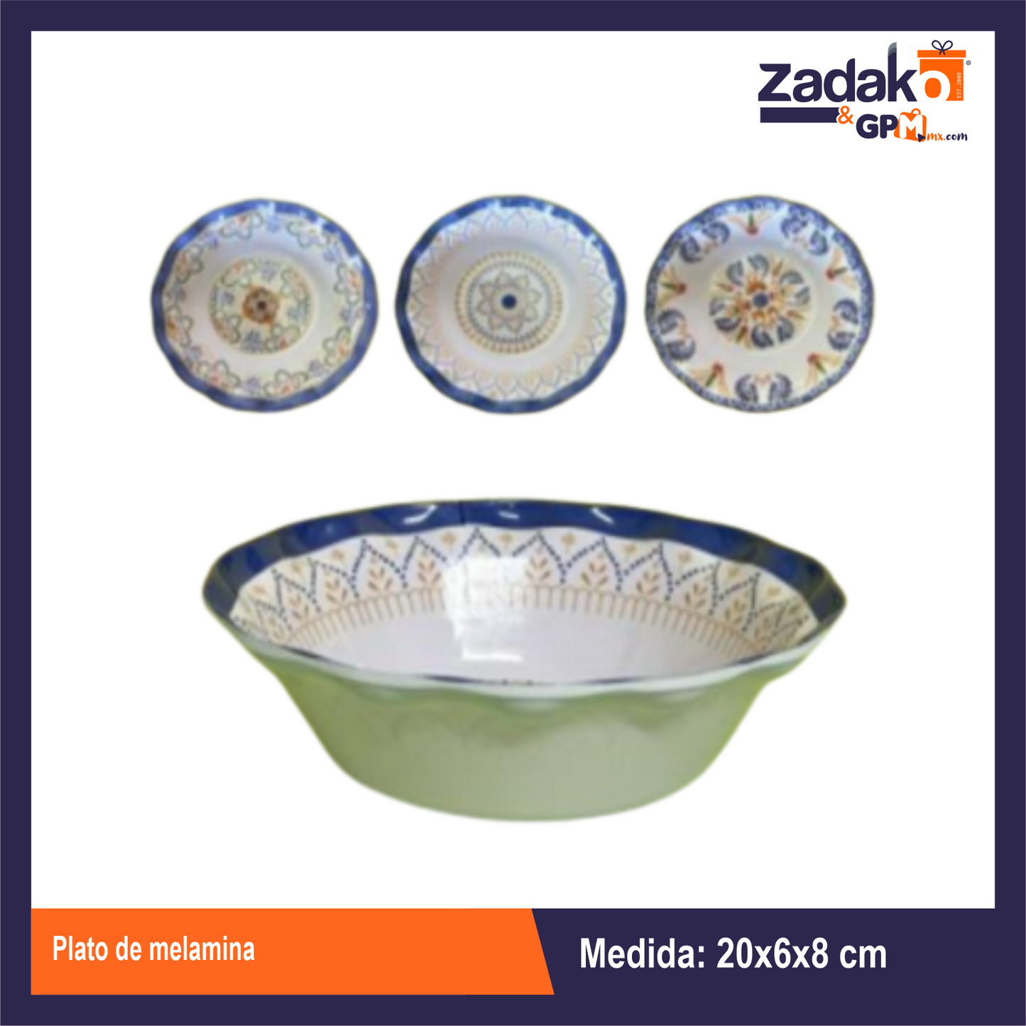 AB-1502-5.5 PLATO DE MELAMINA CON 1 PZ O CAJA CON 72 PZS