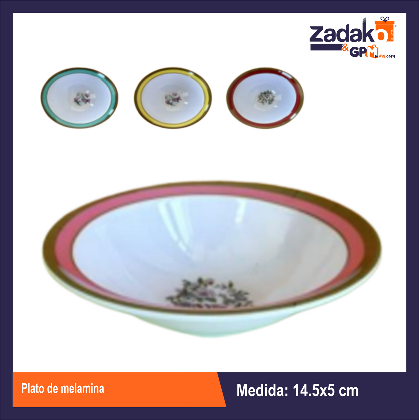 AB-1257-5.5 PLATO DE MELAMINA CON 1 PZ O CAJA CON 192 PZS