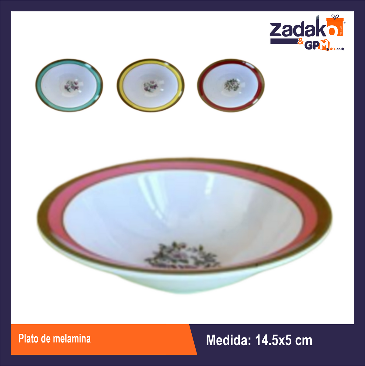 N-GPM-9725 AB-1257-5.5 PLATO DE MELAMINA CON 1 PZ O CAJA CON 192 PZS