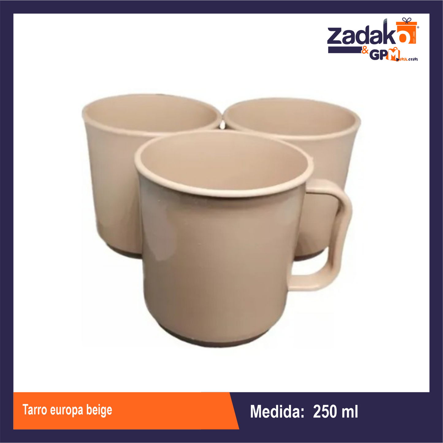 TARRO EUROPA BEIGE CON 1 PZ O CAJA CON 60 PZS