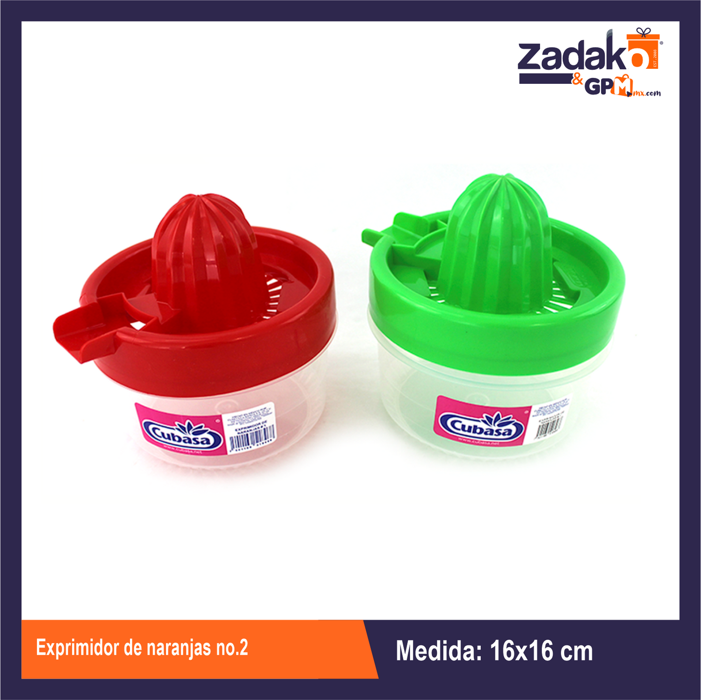 EXPRIMIDOR DE NARANJAS NO.2, CON 1 PZ O CAJA CON 12 PZS