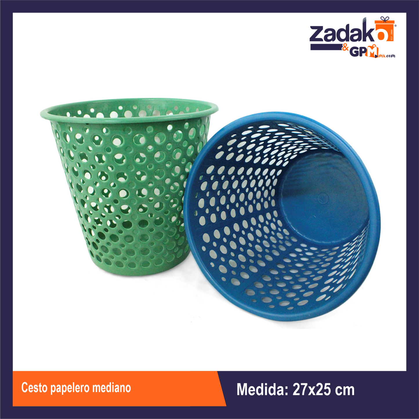 N-GPM-9997 CESTO PAPELERO MEDIANO CON 1 PZ O CAJA CON 24 PZS