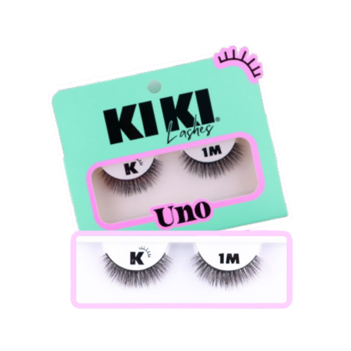K1M UNO KIKI LASHES 1 PAR DE PESTAÑAS POSTIZAS, PAQUETE CON 12 PZS