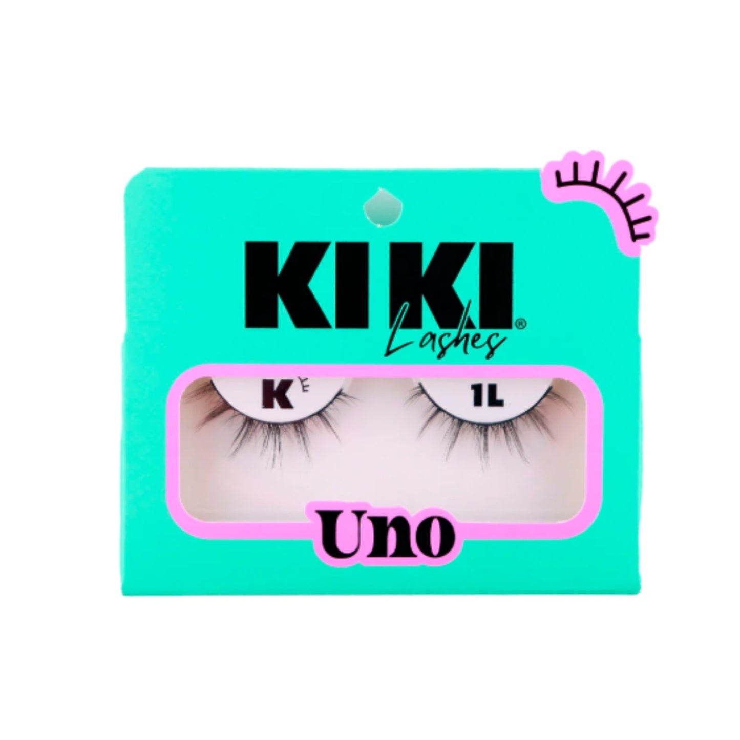 K1L UNO KIKI LASHES 1 PAR DE PESTAÑAS POSTIZAS, PAQUETE CON 12 PZS