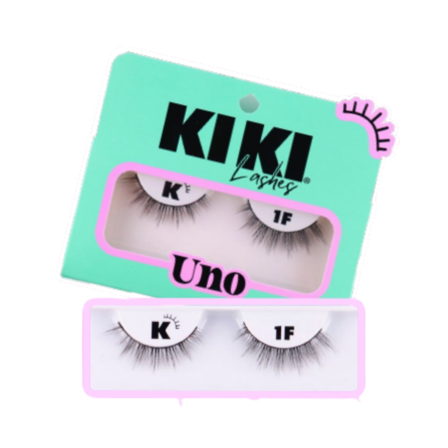 K1F UNO KIKI LASHES 1 PAR DE PESTAÑAS POSTIZAS, PAQUETE CON 12 PZS