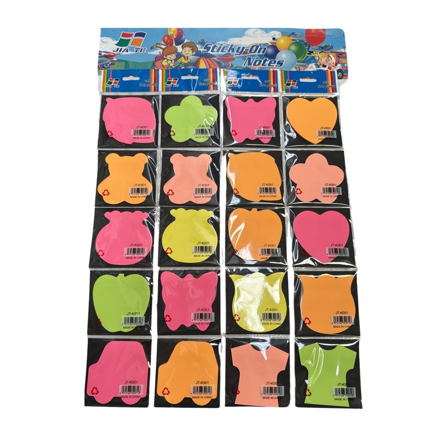 UB-2002-1 NOTAS ADHESIVAS FIGURAS CON 20 PZS O CAJA CON 100 PQTS