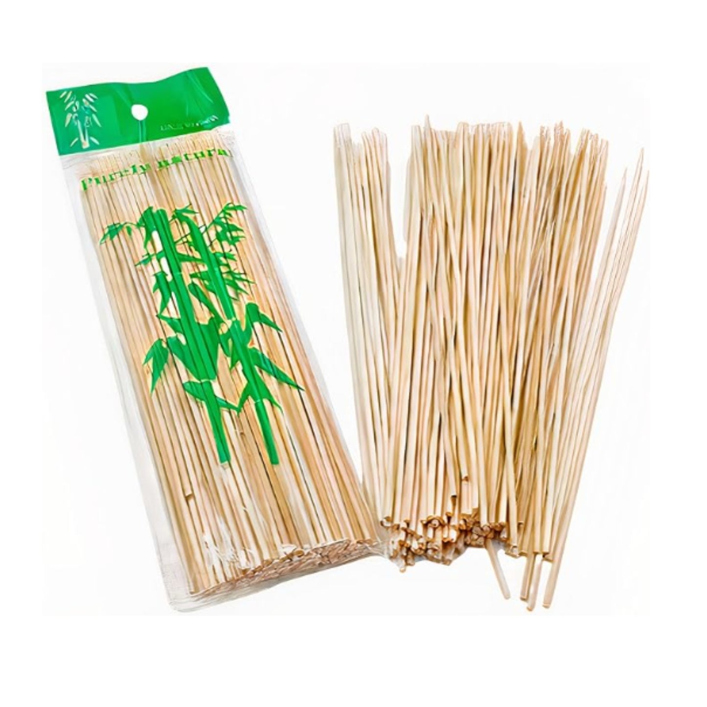 M-100009 BROCHETA DE BAMBOO 20CM CON 1 PAQ O CAJA CON 120 PQTS
