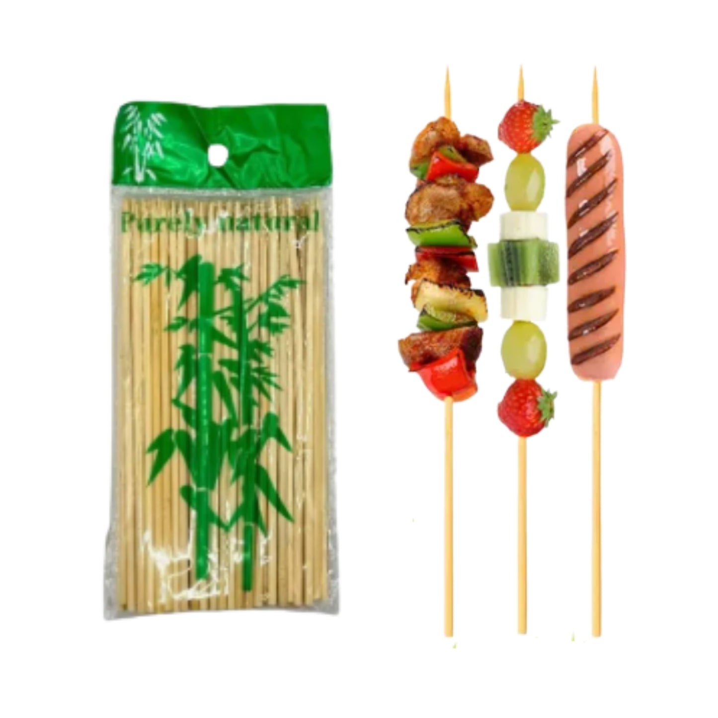 M-100010 BROCHETA DE BAMBOO 15CM CON 1 PAQ O CAJA CON 120 PQTS