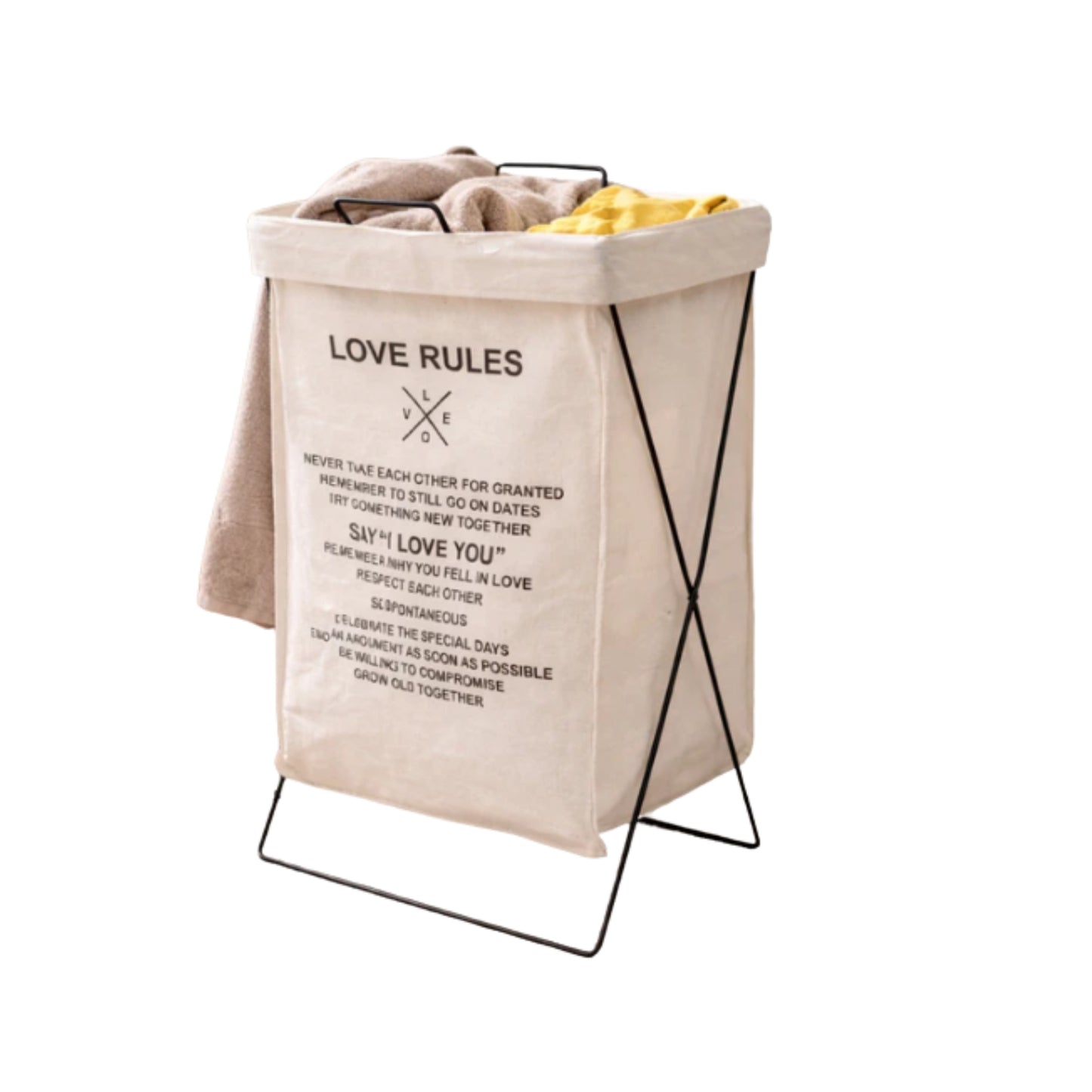 Y-90028 CESTO PARA ROPA CON SOPORTE DE ALUMINIO CON 1 PZ O CAJA CON 50 PZS