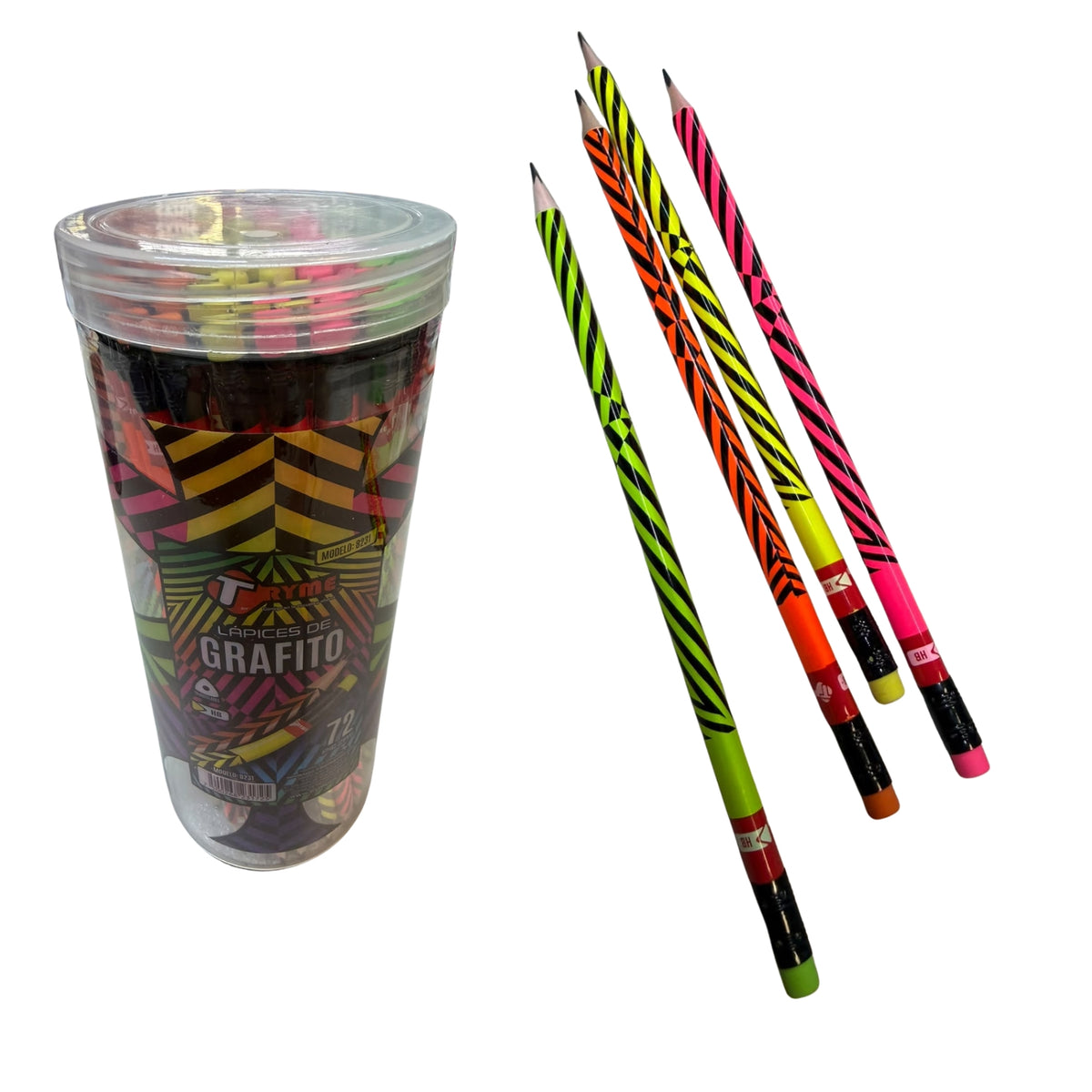 8231-72 LAPICES DE GRAFITO HB TRIANGULARES BOTE C/72 PZS CON 1 PQT O CAJA CON 24 PQTS