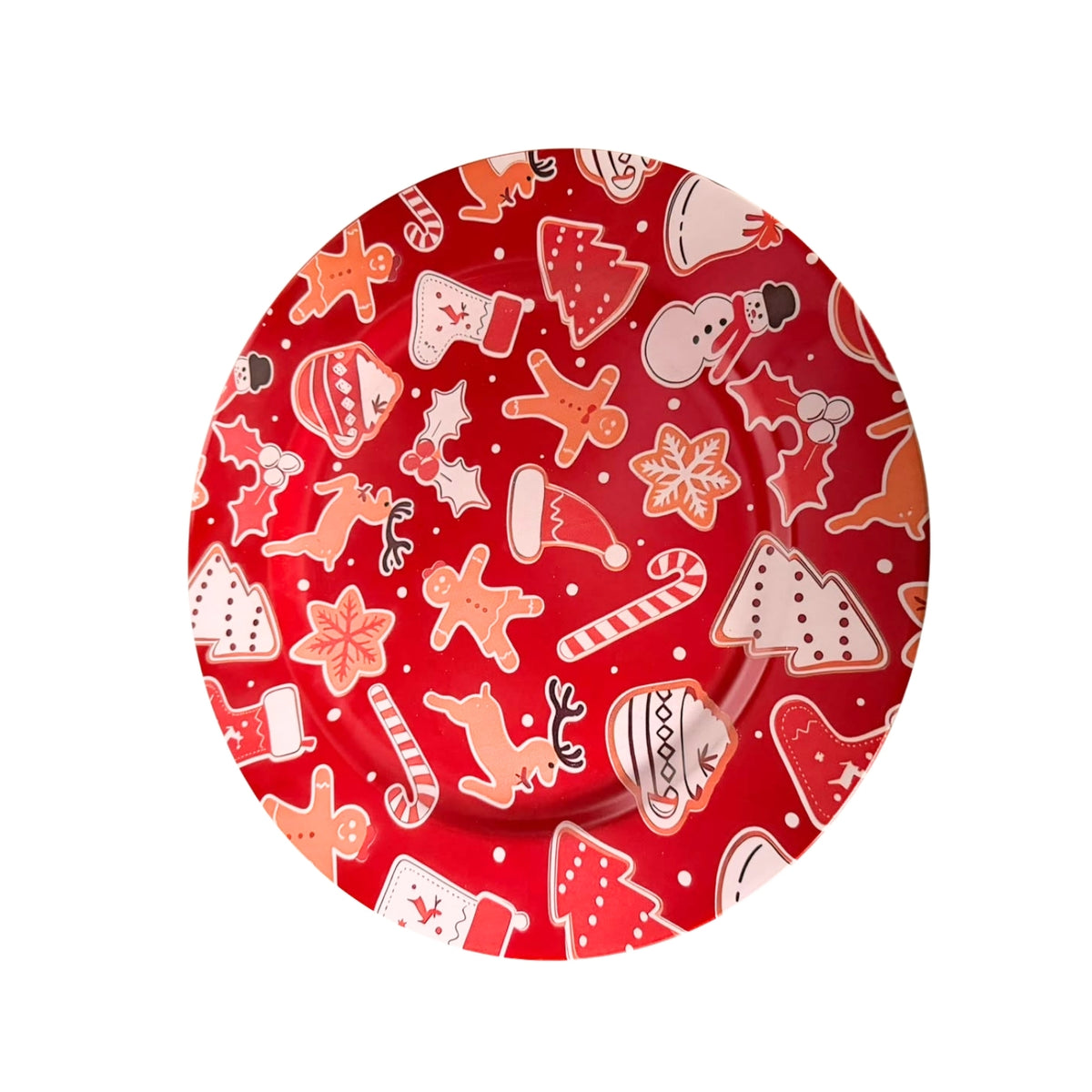 GA-0155B-13 PLATO DE NAVIDAD DE PLASTICO 33x1.5CM CON 1 PZ O CAJA CON 50 PZS