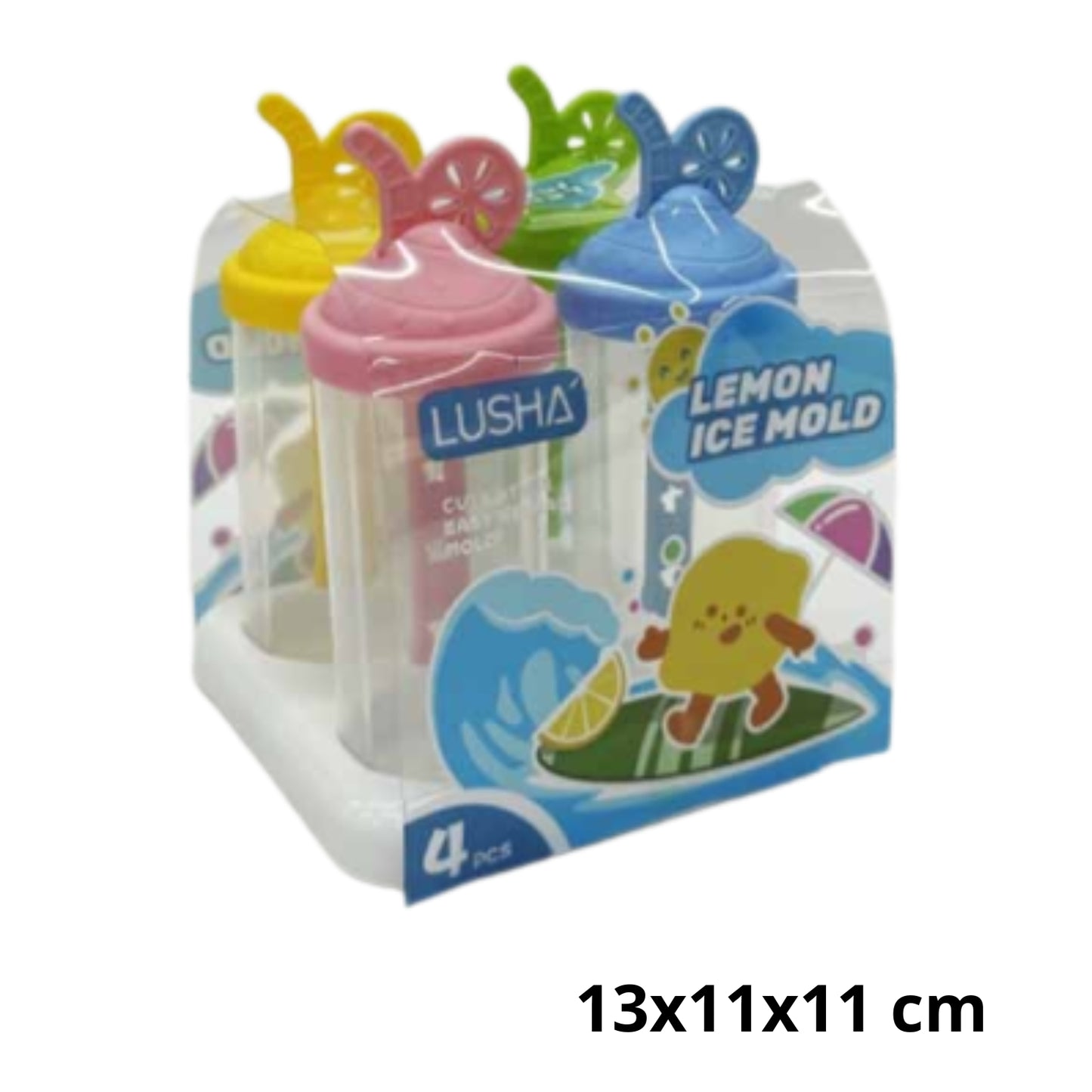 N-GPMX-280 AK-4517 SET 4 MOLDES PARA PALETAS DE HIELO DE PLASTICO CON 1 PAQ O CAJA CON 80 PQTS