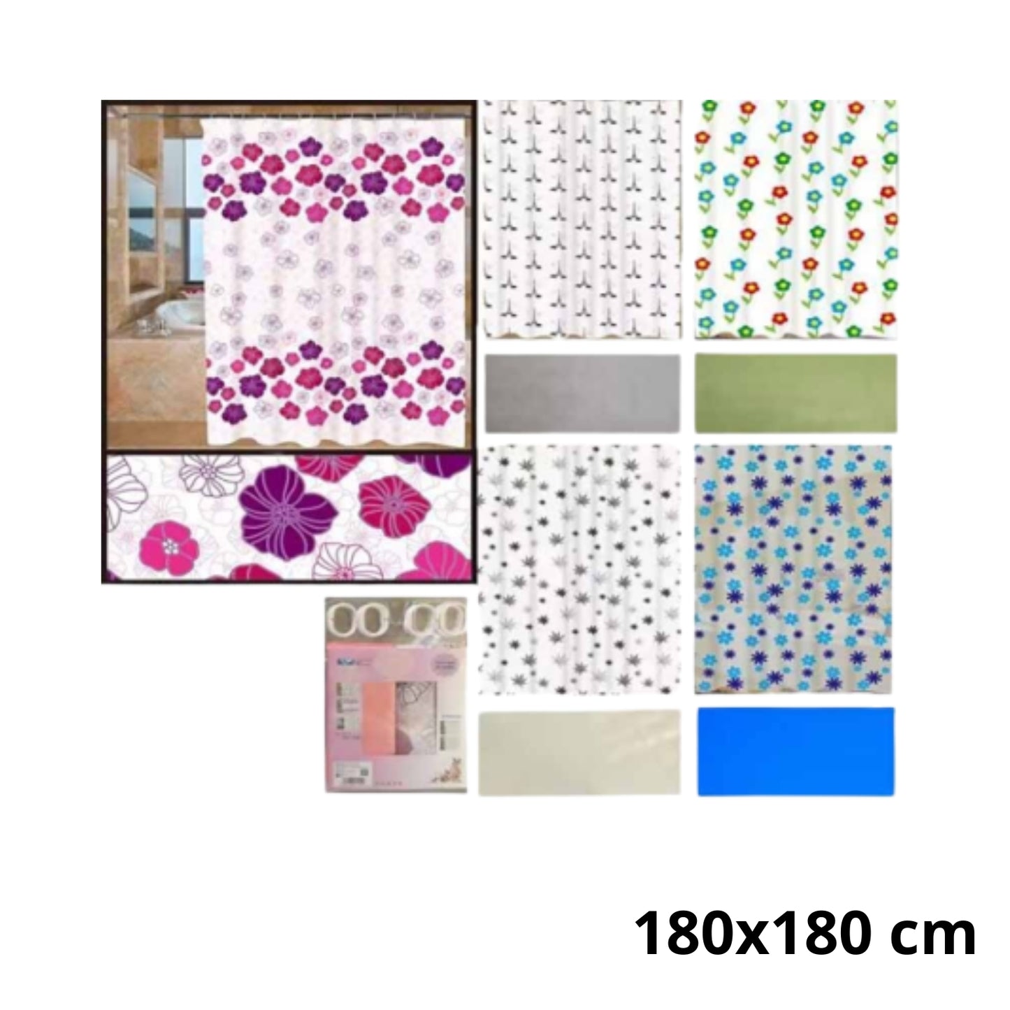 N-GPMX-282 AP-1012 CORTINA PARA BAÑO DE PLASTICO CON 1 PZ O CAJA CON 100 PZS