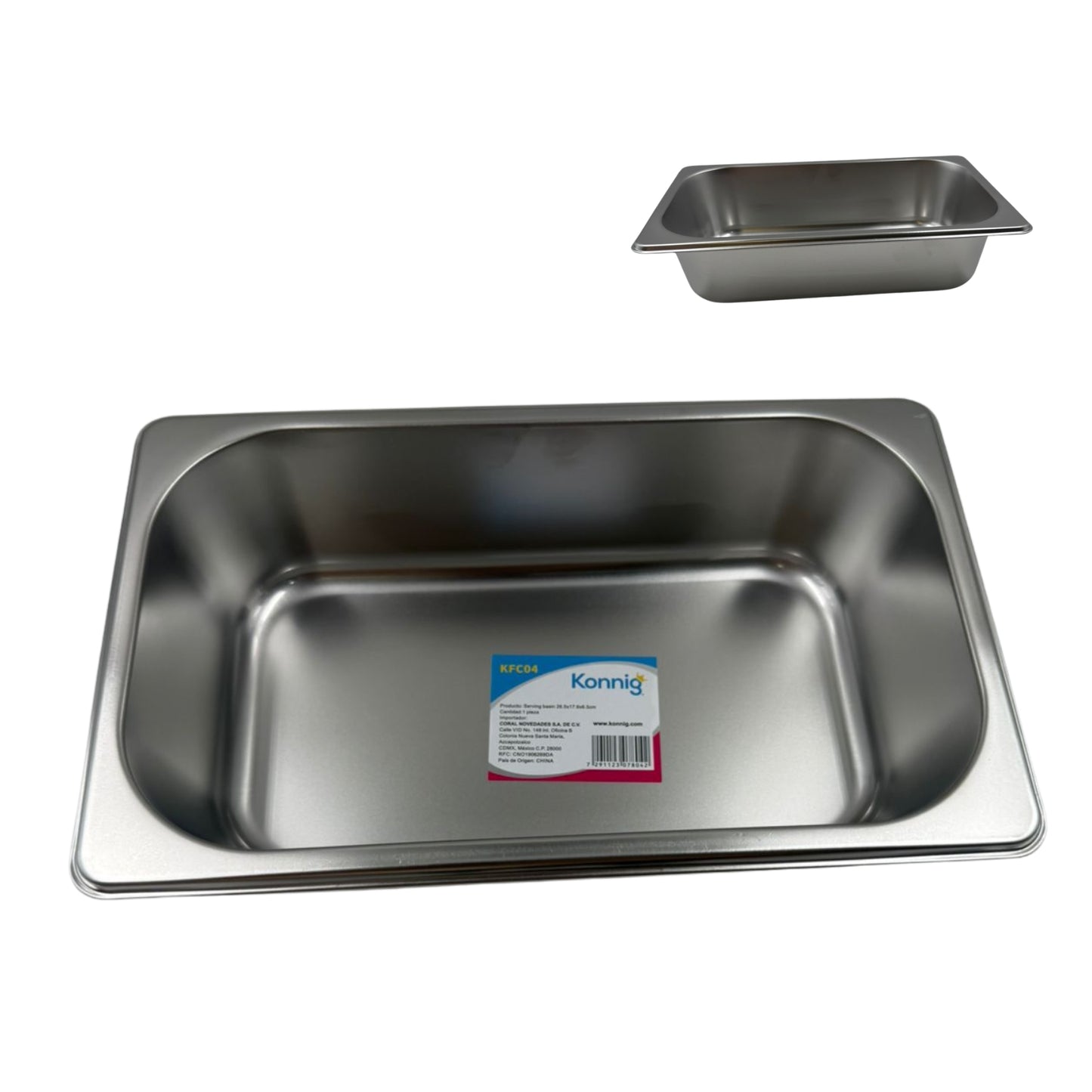 N-GPMX-416 KFC04 BANDEJA HONDA DE ACERO 26.5x17.6x6.5CM CON 1 PZ O CAJA CON 96 PZS