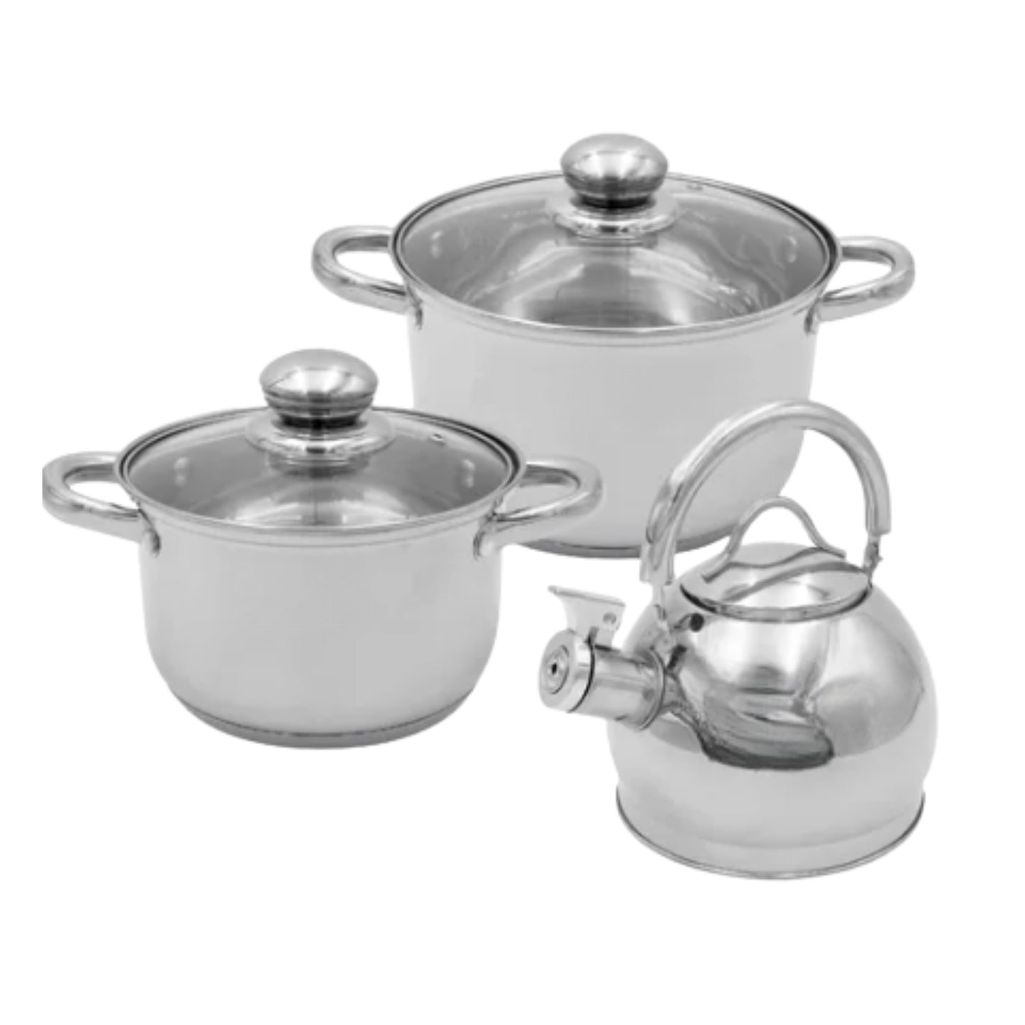 SBA005-00 AI BATERIA DE COCINA DE ACERO SET 6 PZS KH-9906S PLATA 16,20,20 CM CON 1 PZ O CAJA CON 2 SET
