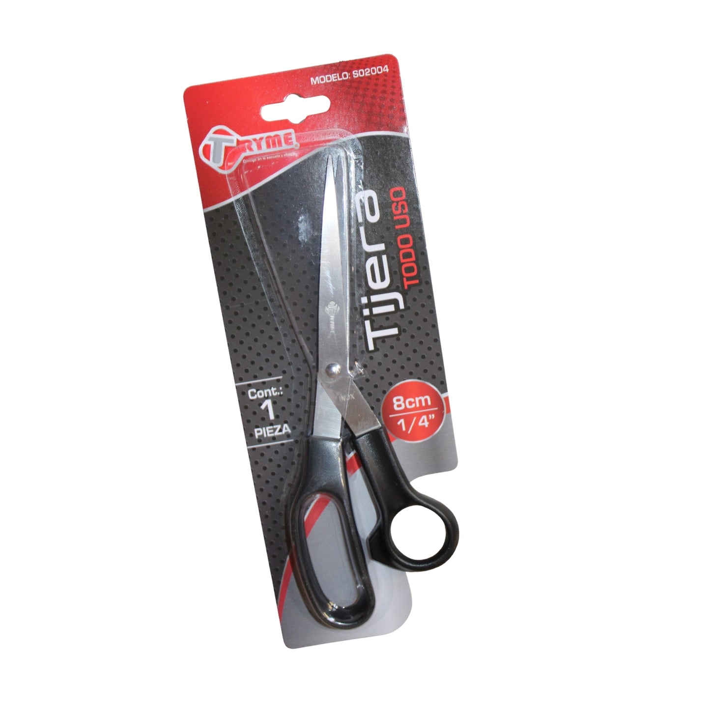 S02004 TIJERA TODO USO 8CM CON 1 PZ O CAJA CON 144 PZS