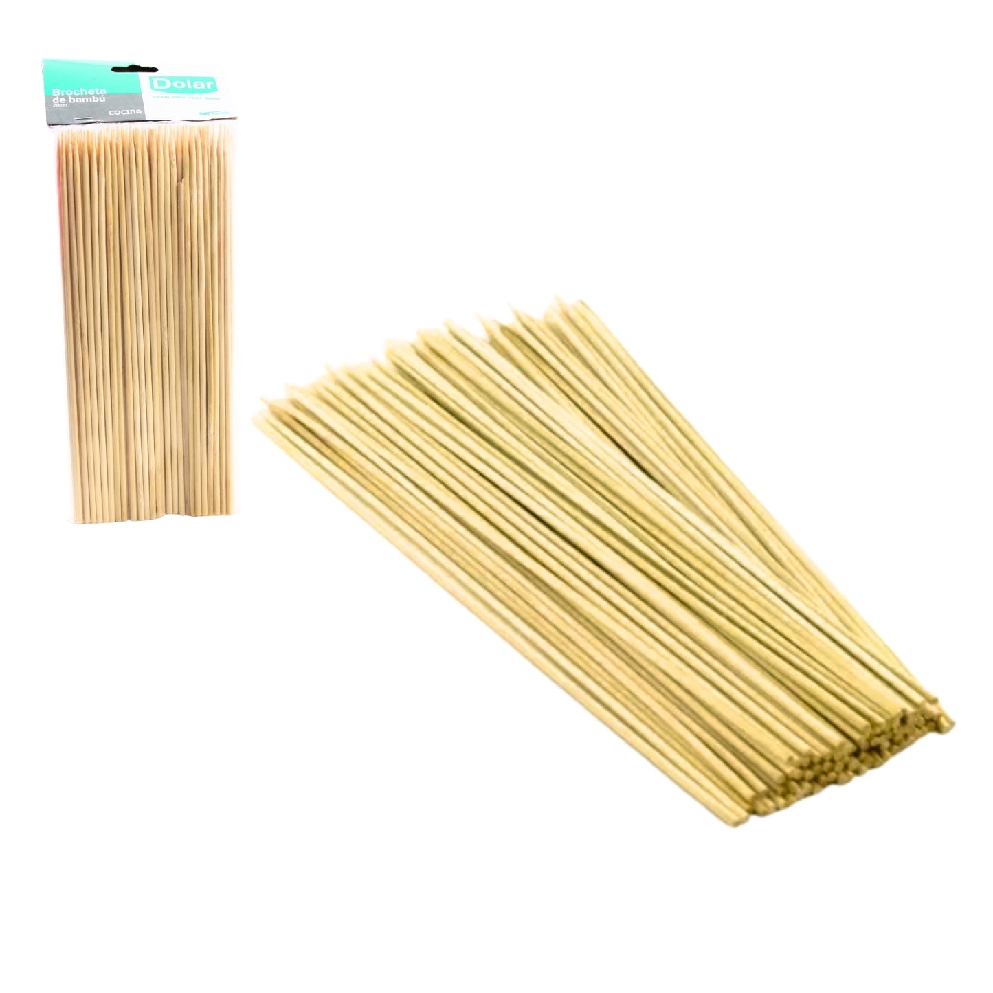 N-GPMX-537 M-100009 BROCHETA DE BAMBOO 20CM CON 1 PZ O CAJA CON 120 PZS