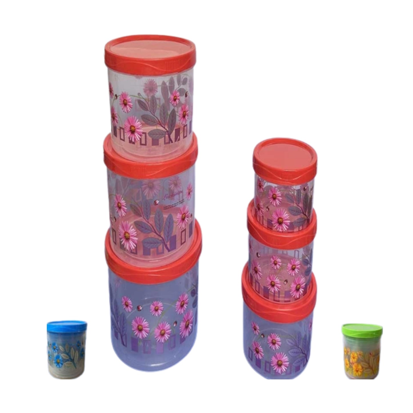 AK-3455 JGO 5 RECIPIENTES CON TAPA DE PLASTICO CON 1 PAQ O CAJA CON 60 PQTS