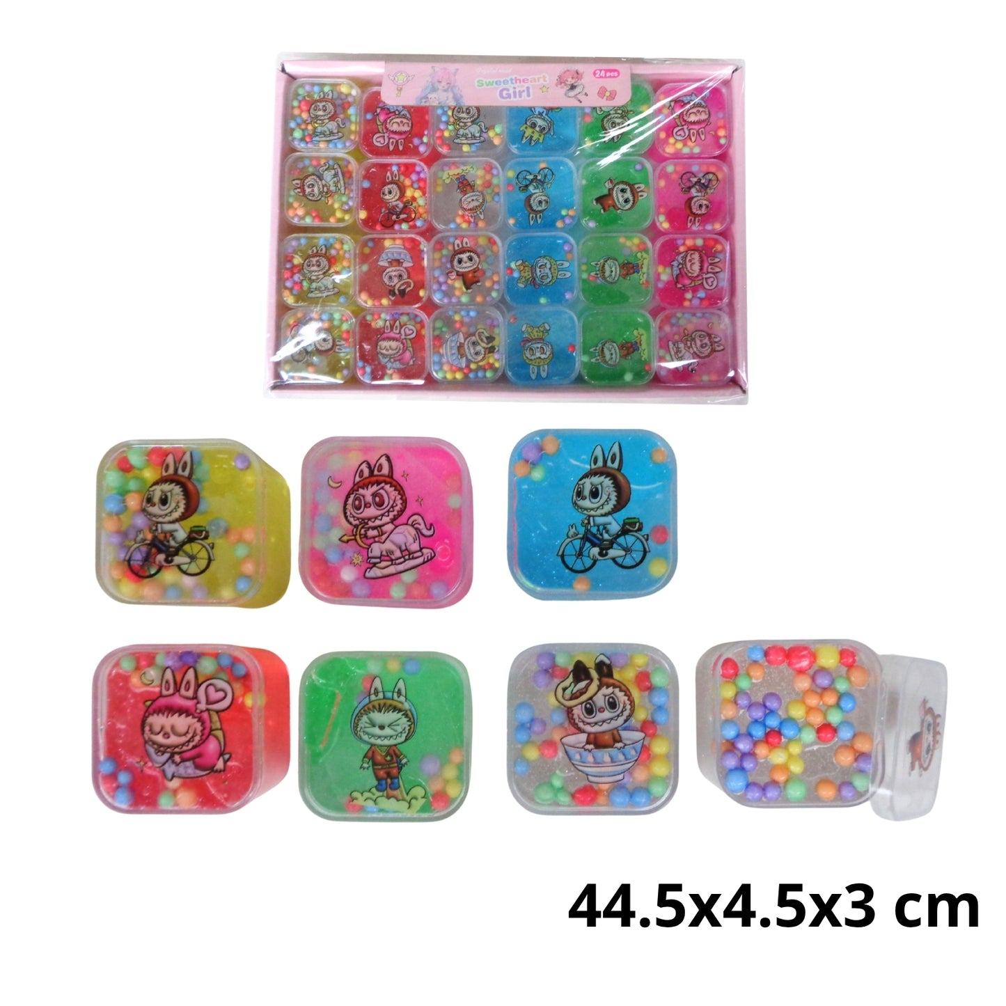 N-GPMX-793 TG-23-4 SLIME CON PERLAS DE HIDROGEL 4.5x4.5x3.8 CM PAQ CON 24 PZS O CAJA CON 20 PQTS
