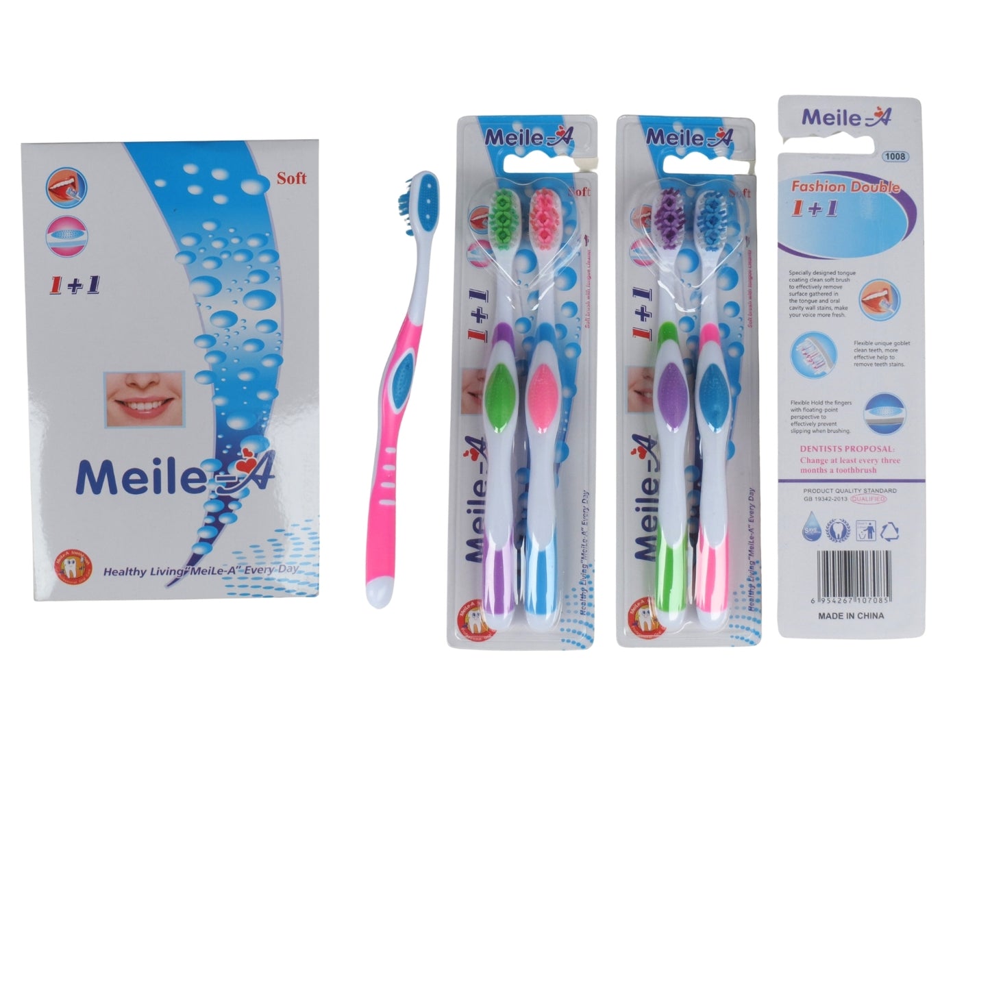 N-GPMX-824 VB-0019B-1 CEPILLO DENTAL DOBLE CON 1 PZ O CAJA CON 288 PZS