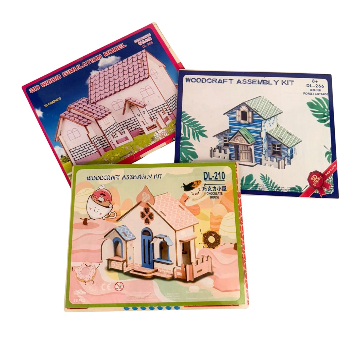 DL2-HSE ROMPECABEZAS DE MADERA CASAS CON 1 PZ O CAJA CON 160 PZS