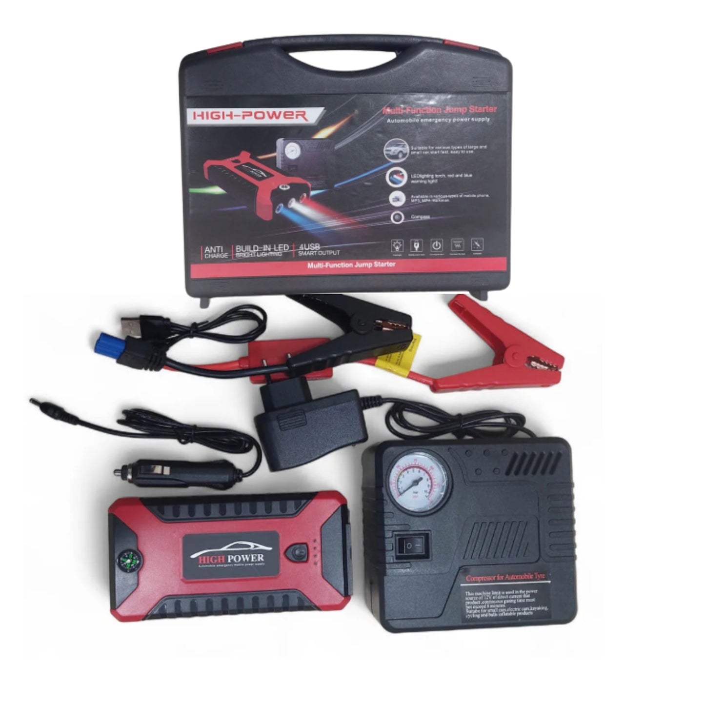 EG-60Q ARRANCADOR DE EMERGENCIA PARA AUTOMOVILES MULTIFUNCIONAL + LUCES DE EMERGENCIA CON 1 PZ O CAJA CON 10 PZS