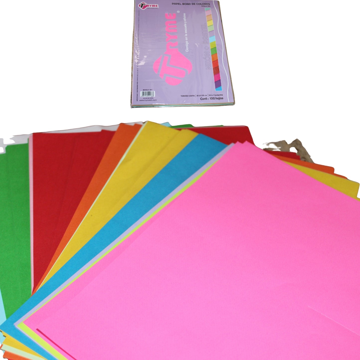 N-GPMX-976 3011 HOJA DE COLORES PASTEL/NEON T/C C/100 PZS CON 1 PQT O CAJA CON 30 PQTS