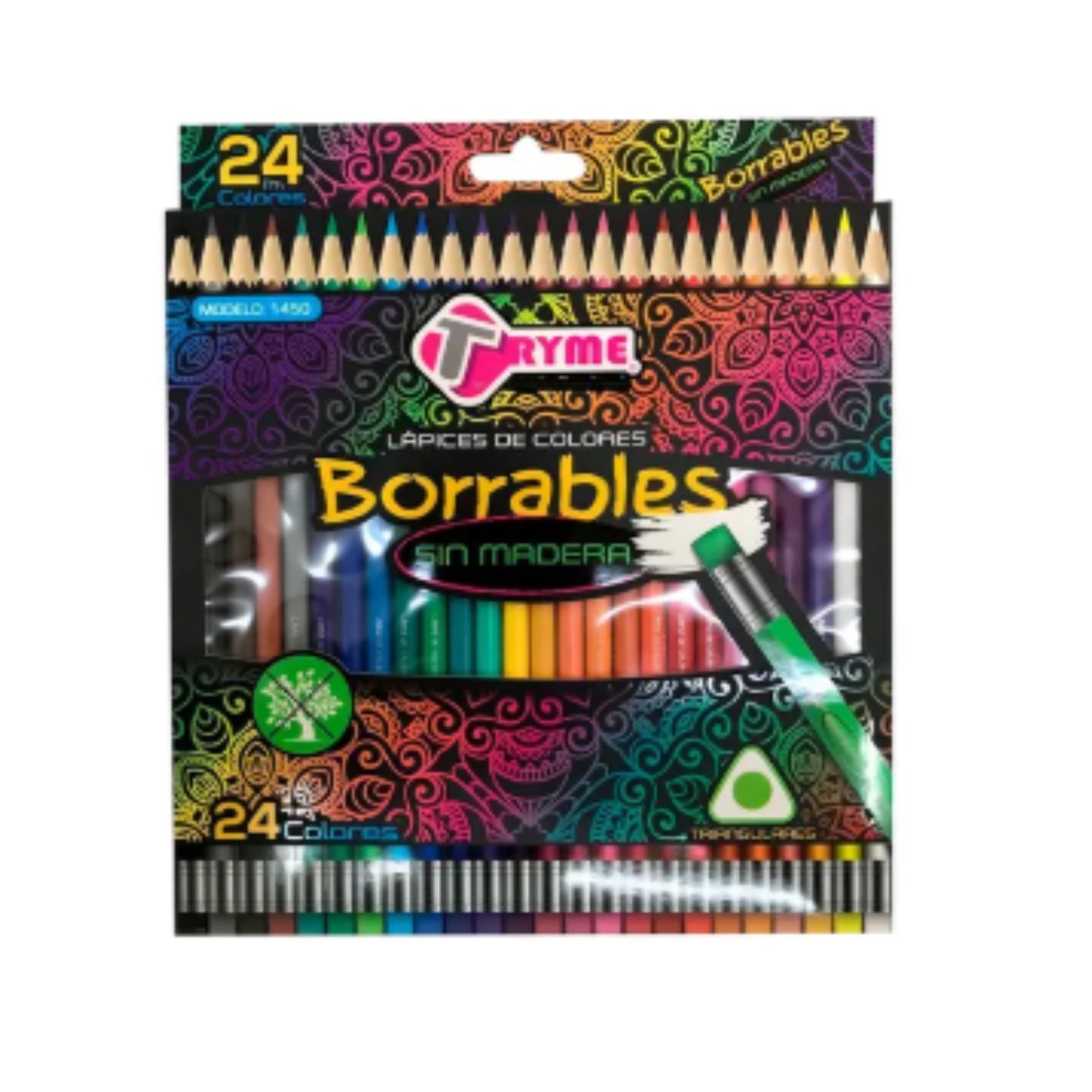 N-GPMX-982 1591-24 LAPICES DE COLORES BORRABLES C/24 PZS CON 1 PQ O CAJA CON 72 PQTS