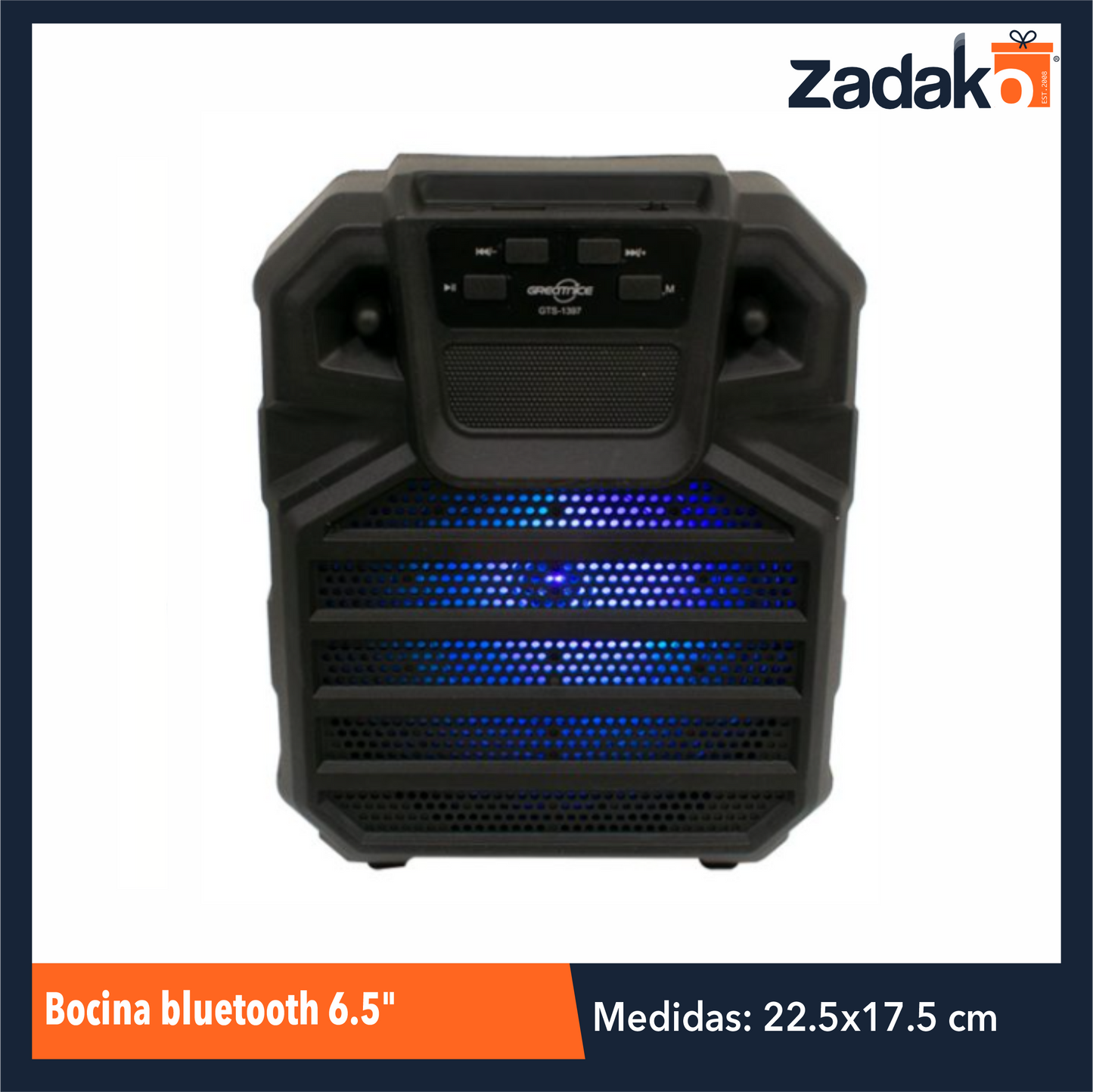 GTS-1397 BOCINA BLUETOOTH 6.5 17.5 CM X 22.5 CM CON UNA PZ O CAJA CON 24 PZS
