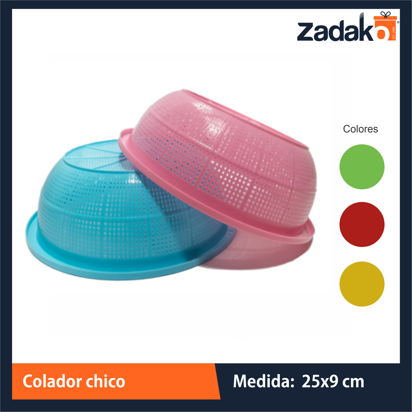 HC002 COLADOR CHICO CON 1 PZ O CAJA CON 100 PZS
