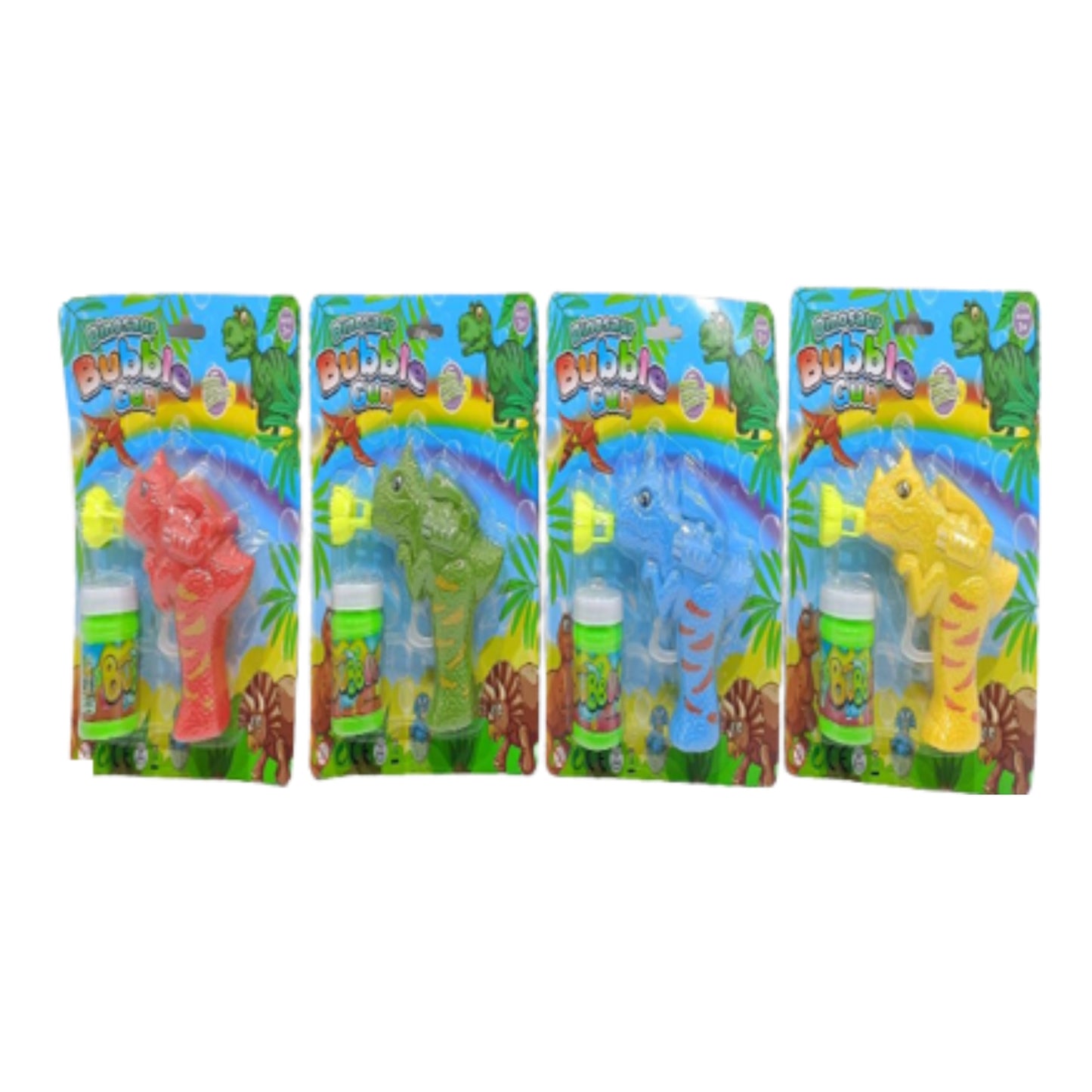 HFY-13599 PISTOLA DE BURBUJAS DINOSAURIO 20x18.5 CM CON 1 PZ O CAJA CON 180 PZS