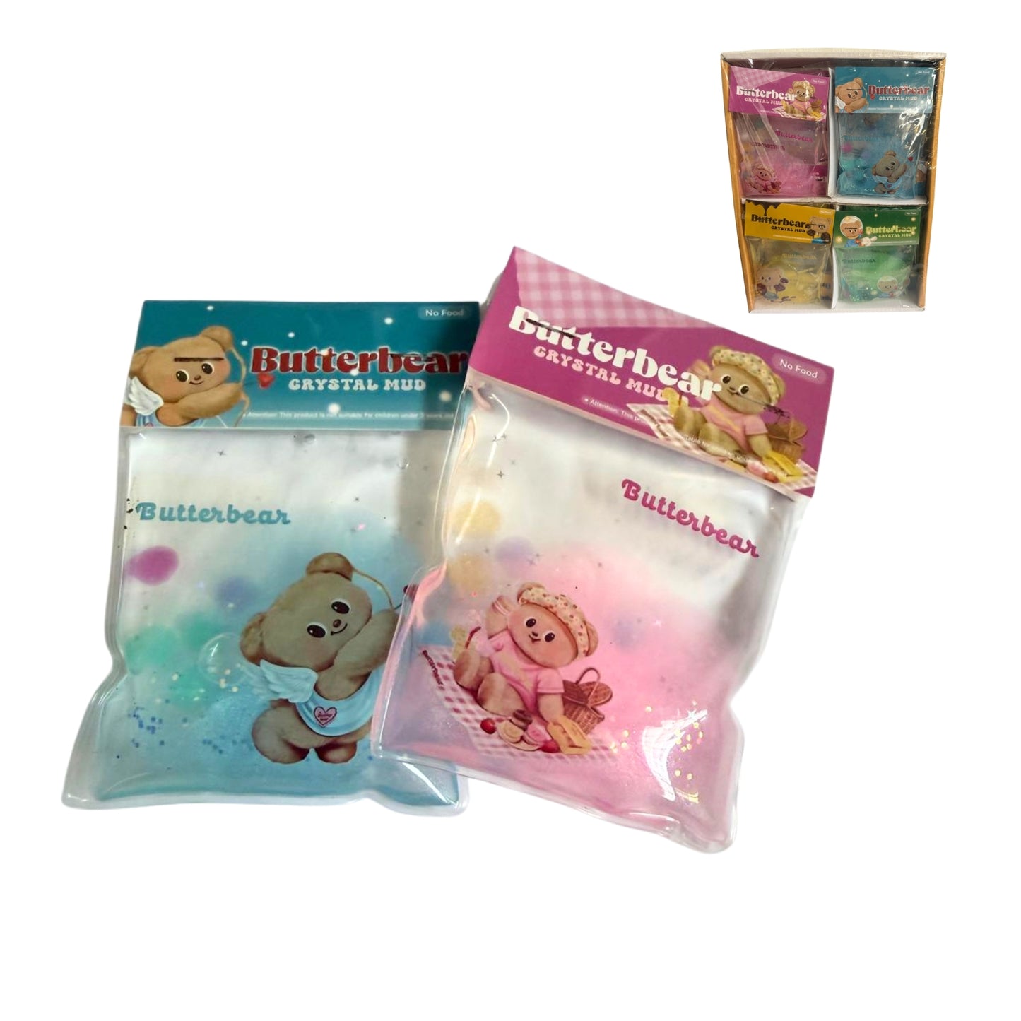HFY-14122 SLIME CRISTAL EN BOLSITA 85 GRS 12x9 CM 4 COLORES PAQUETE CON 16 PZS O CAJA CON 15 PQTS