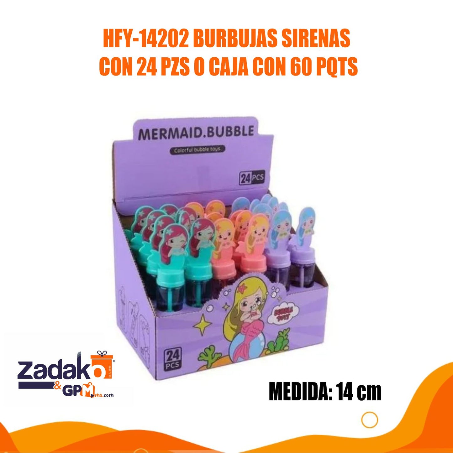 HFY-14202 BURBUJAS SIRENAS CON 24 PZS O CAJA CON 60 PQTS