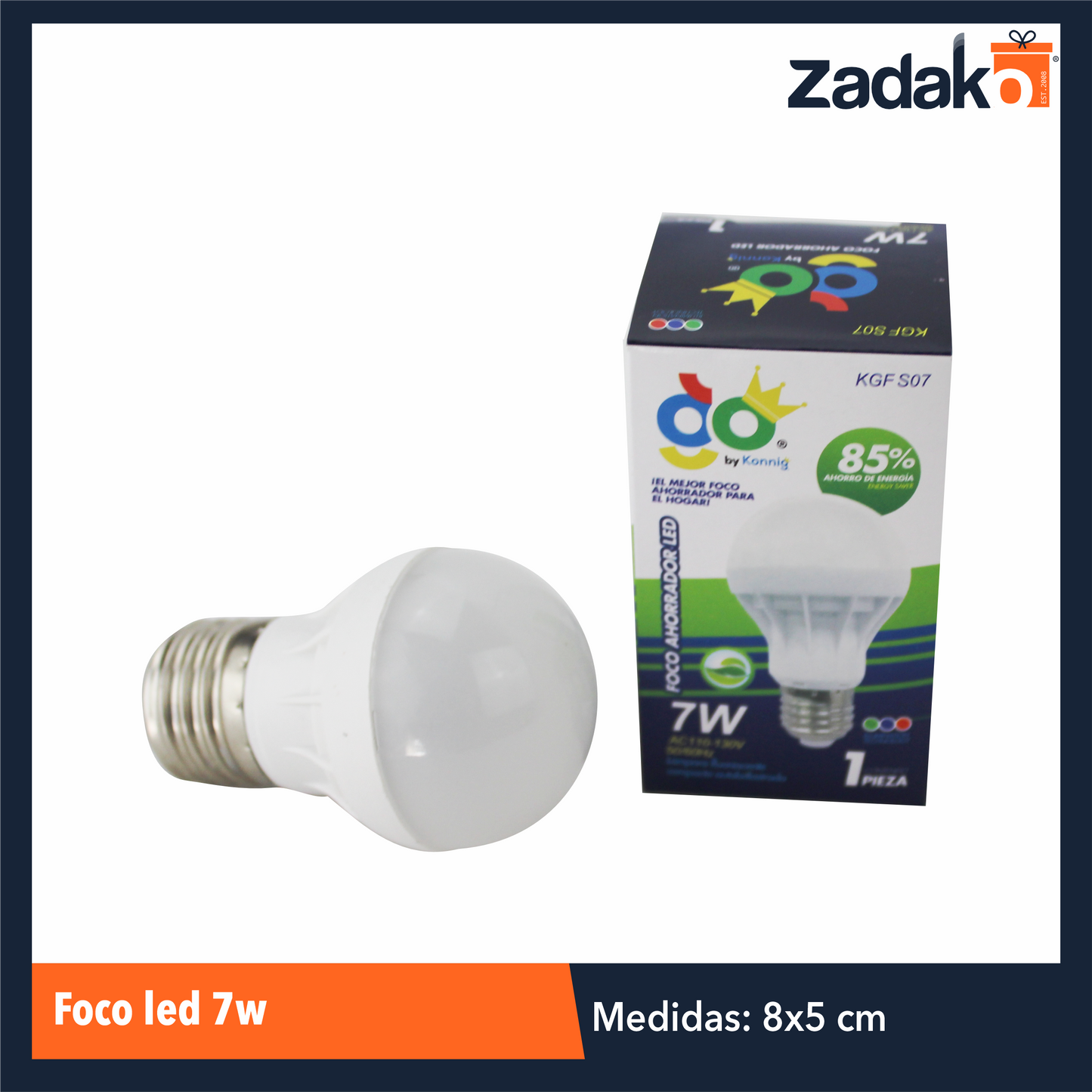 KGF S07 FOCO LED 7W CON 1 PZ O CAJA CON 100 PZS