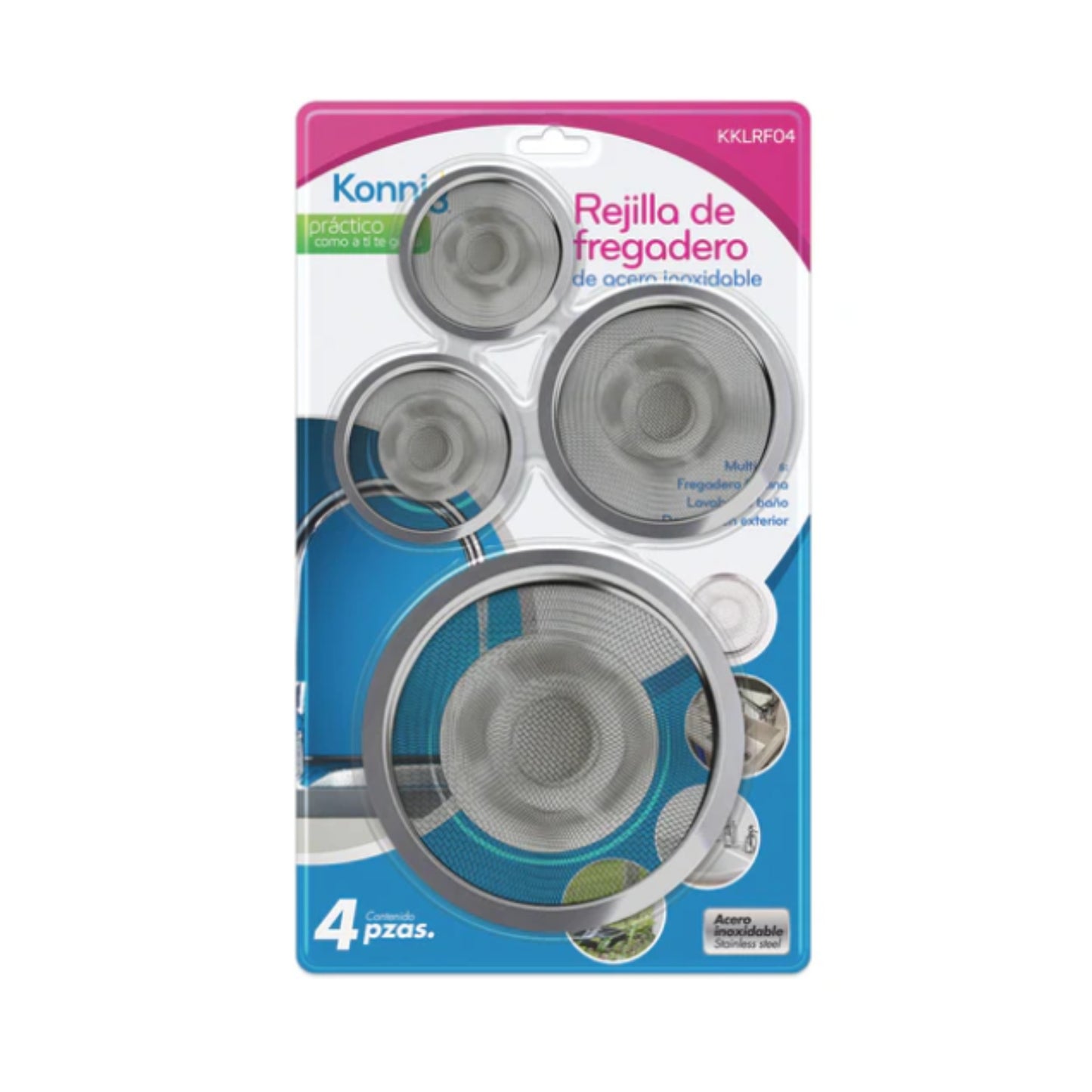 N-GPMX-1624 KKLRF04 REJILLA DE FREGADERO 4 PIEZAS CON 1 PZ O CAJA CON 288 PZS