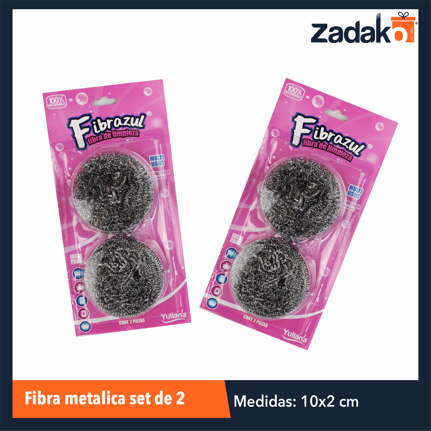 MX-0002 FIBRA METALICA SET DE 2, CON 1 PZ O CAJA CON 100 PZS