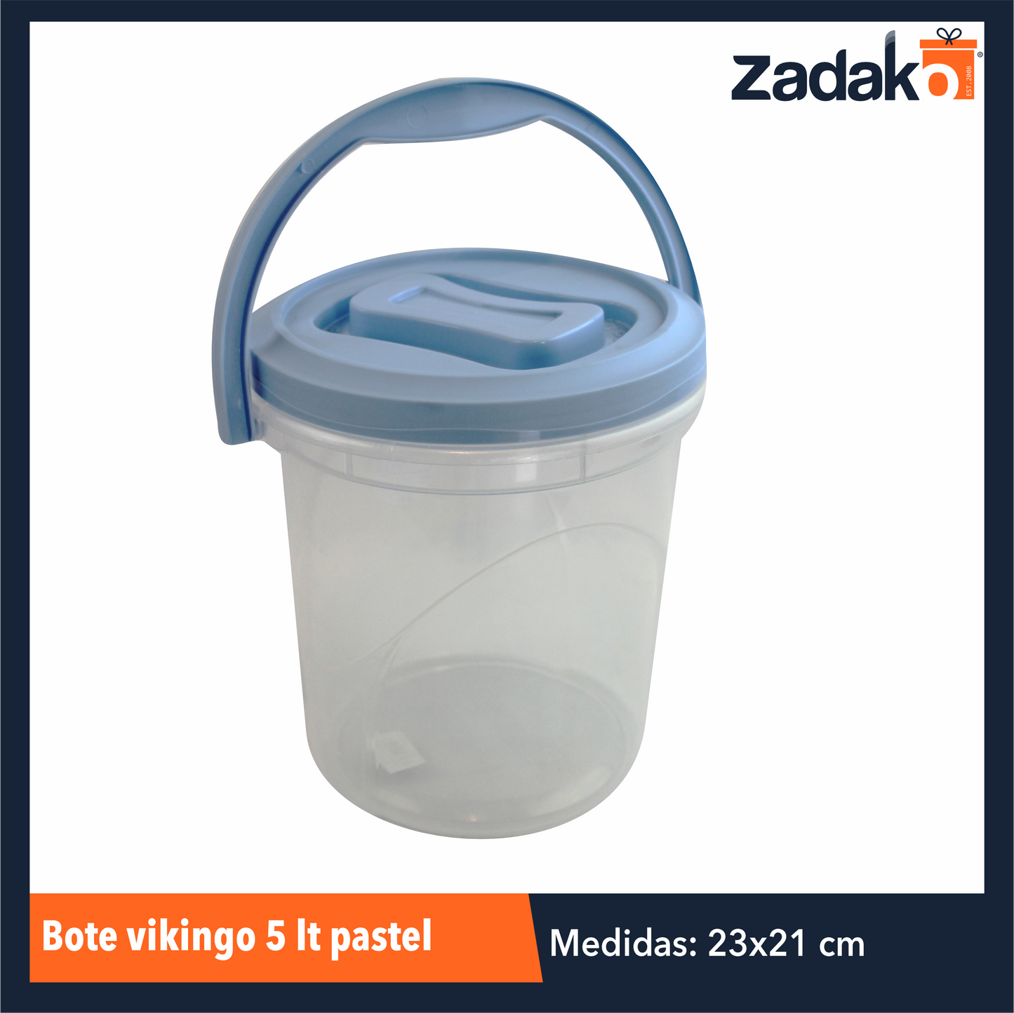 MX-163 BOTE VIKINGO 5L PASTEL, CON 1 PZ O CAJA CON 18 PZS