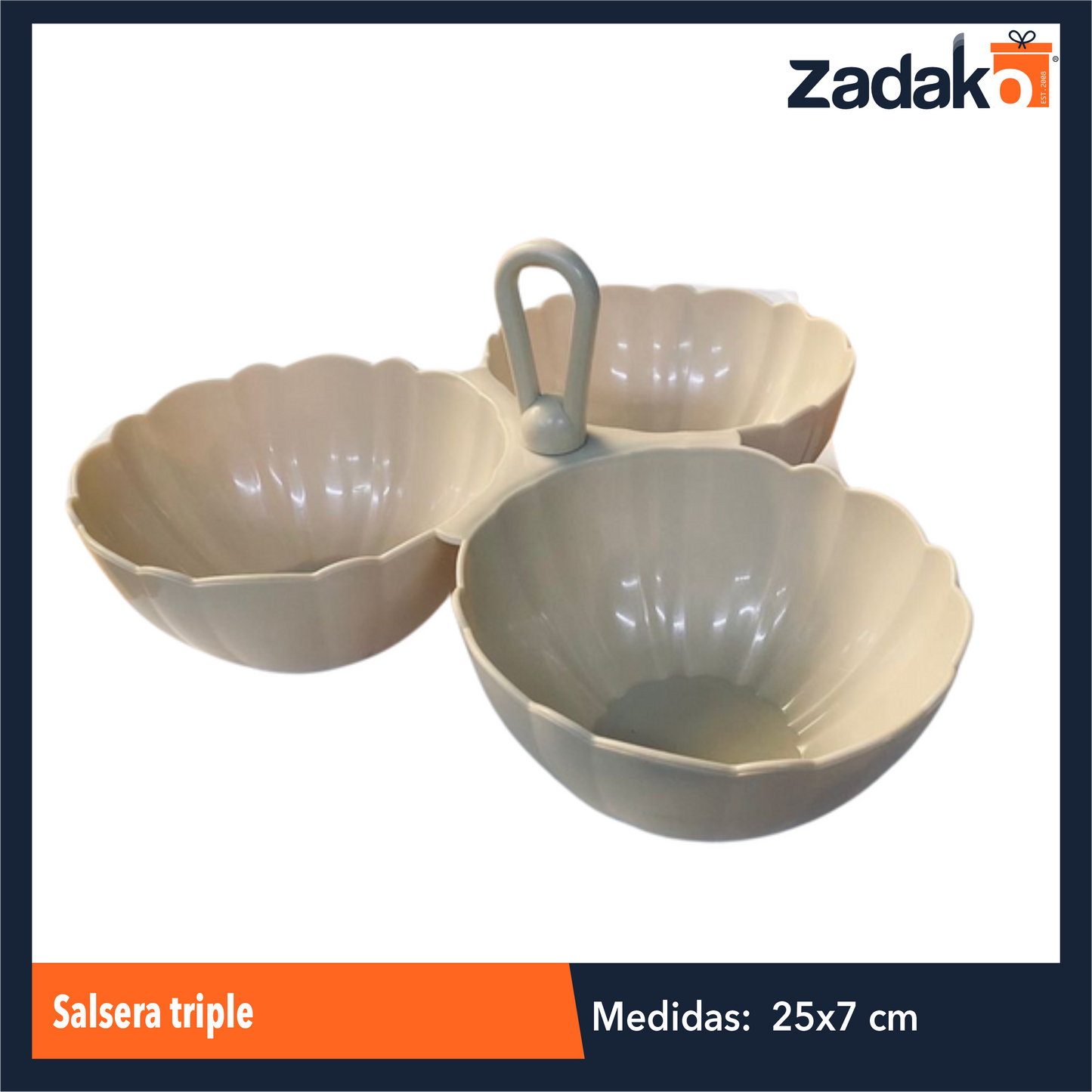 MX-173B SALSERA TRIPLE BEIGE, CON 1 PZ O CAJA CON 55 PZS