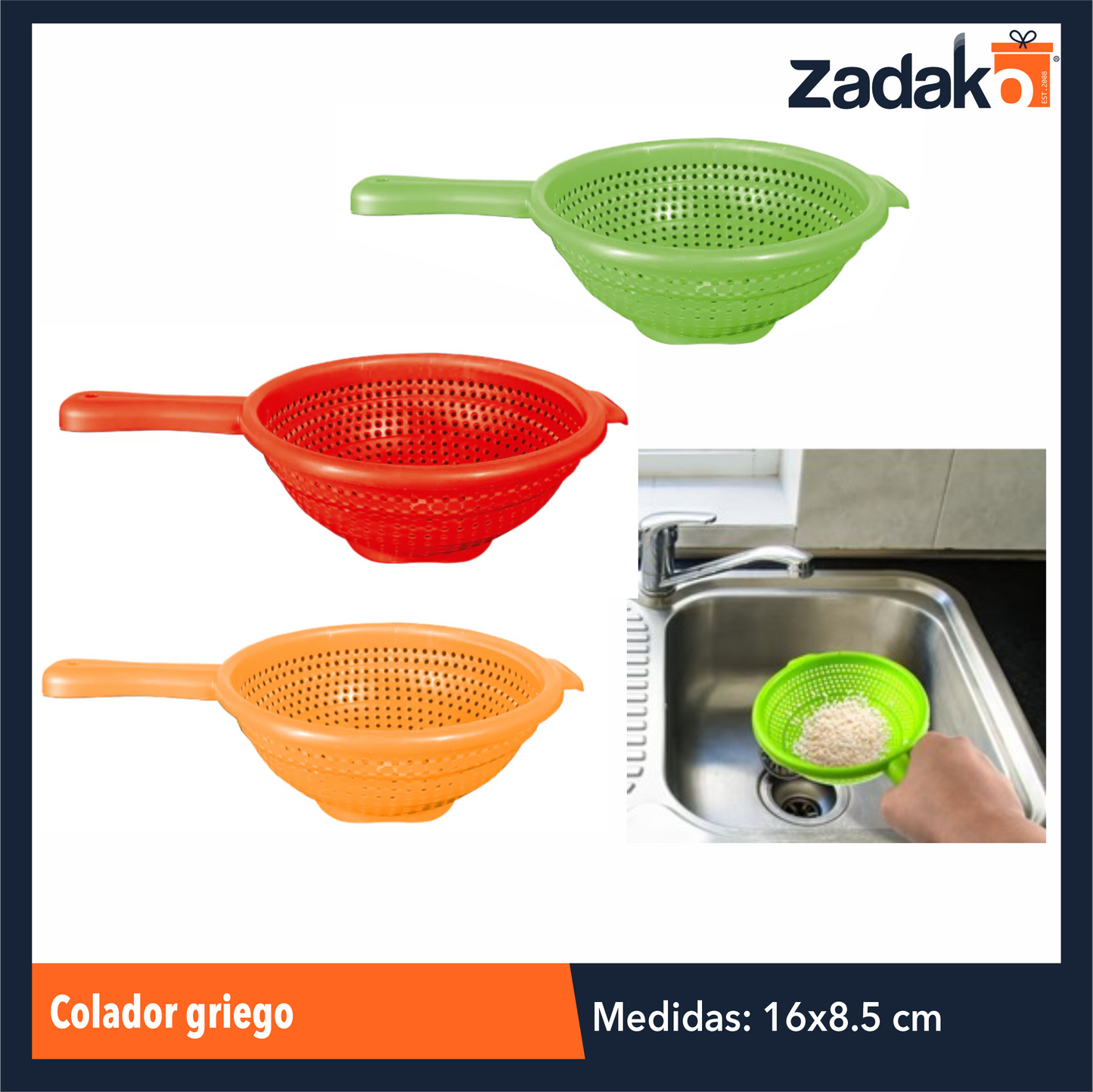 MX-229 COLADOR GRIEGO, CON 1 PZ O CAJA CON 45 PZS