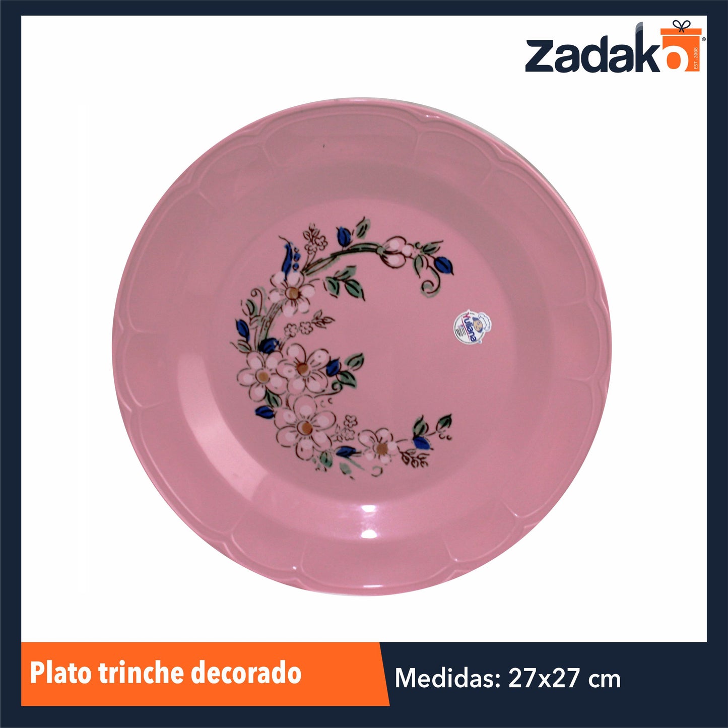 MX-241DEKO PLATO TRINCHE DECORADO, CON 1 PZ O CAJA CON 50 PZS