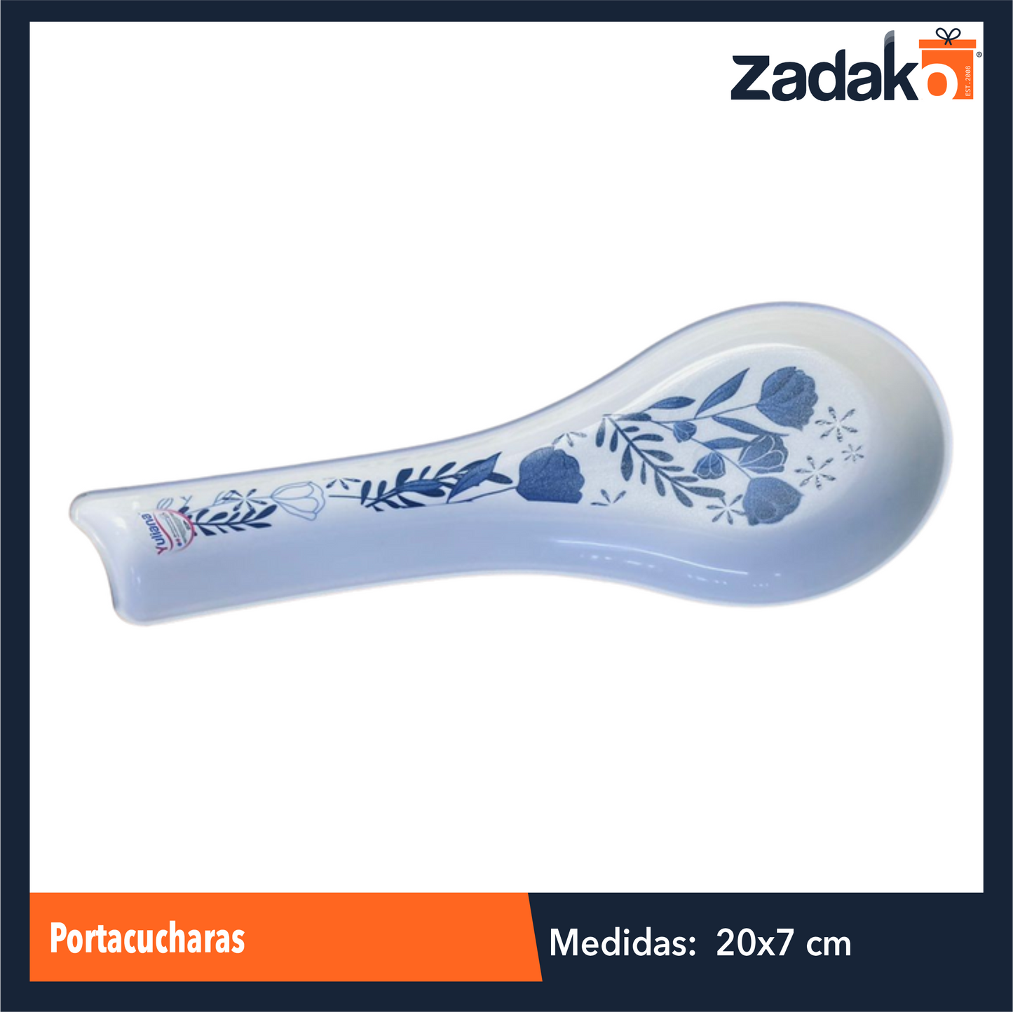 MX-328W PORTACUCHARAS BLANCA DORADA CON 1 PZ O CAJA CON 80 PZS