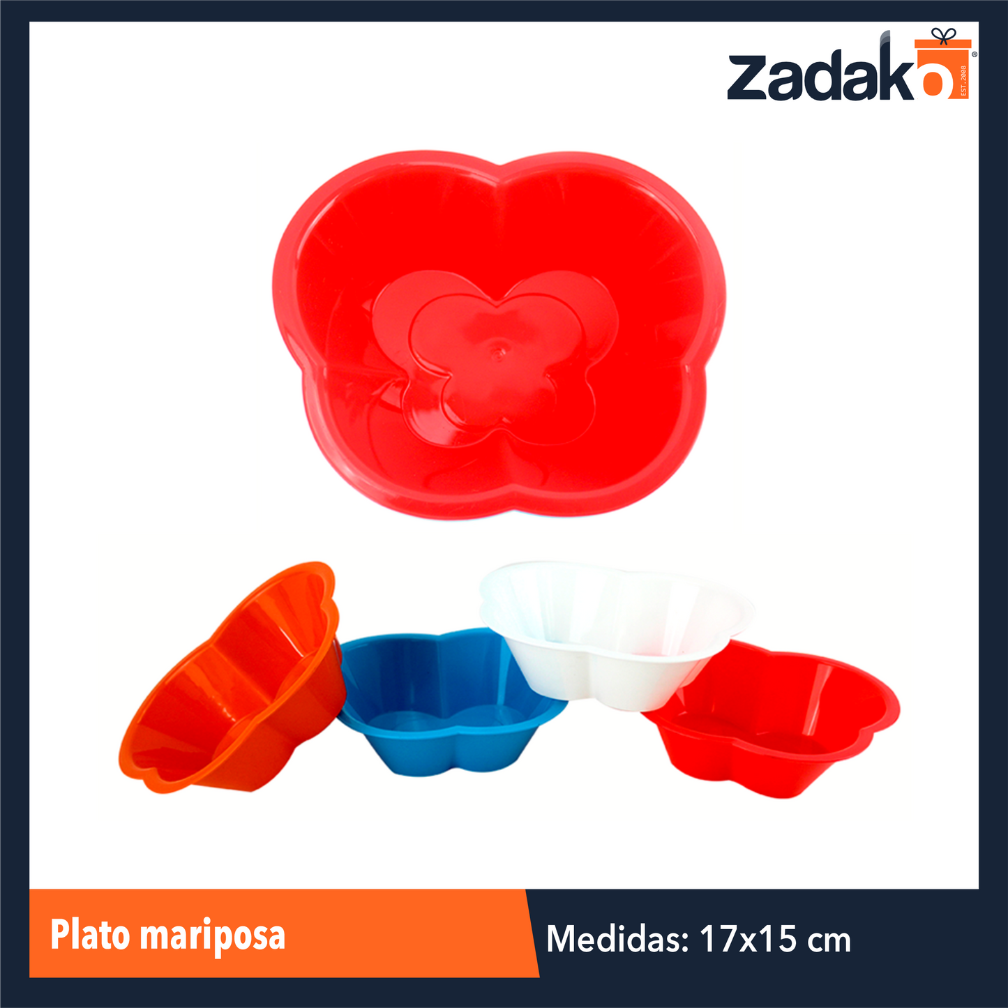 N-GPM-2764 PLATO MARIPOSA CON 1 PZ O CAJA CON 200 PZS