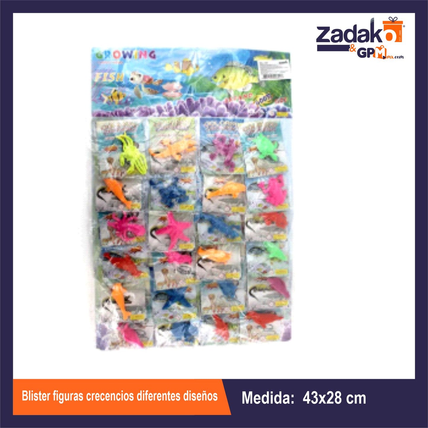 N-PN-0015 PN-0015 BLISTER FIGURAS CRECENCIOS DIFERENTES DISEÑOS CON 1 PZ O CAJA CON 100 PZS