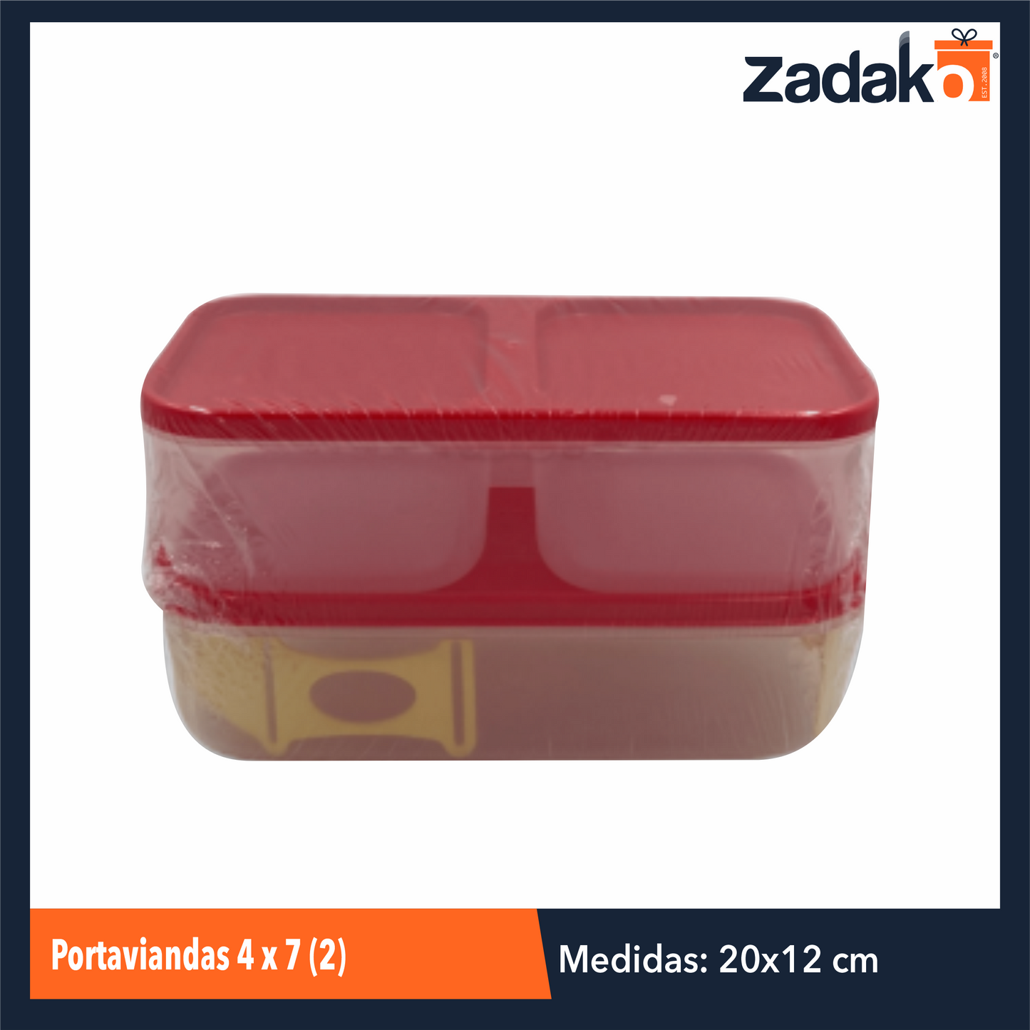 PORTAVIANDAS 4 X 7 CON 1 PZA O CAJA CON 10 PZS